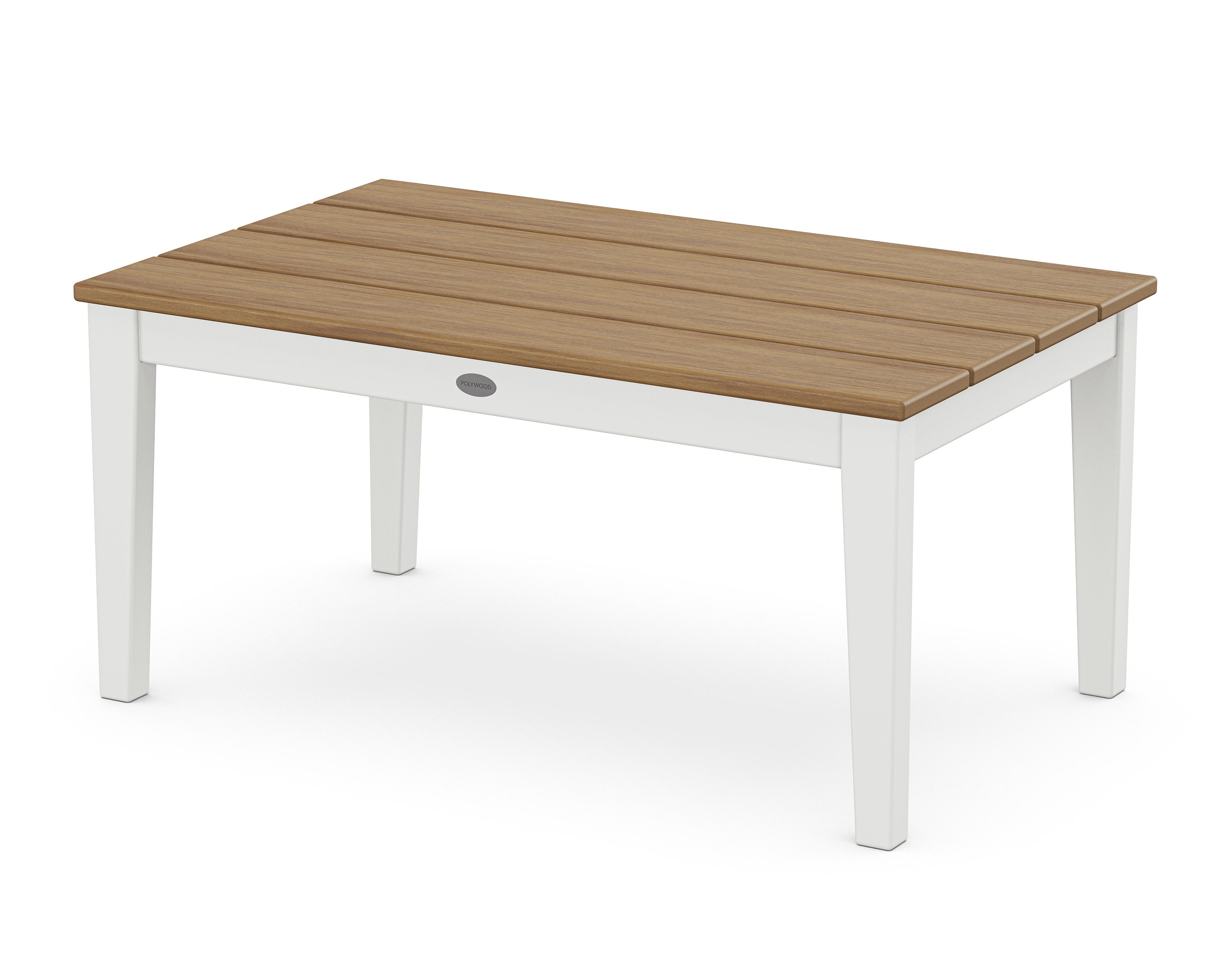 Newport 22" x 36" Coffee Table in White / Natural