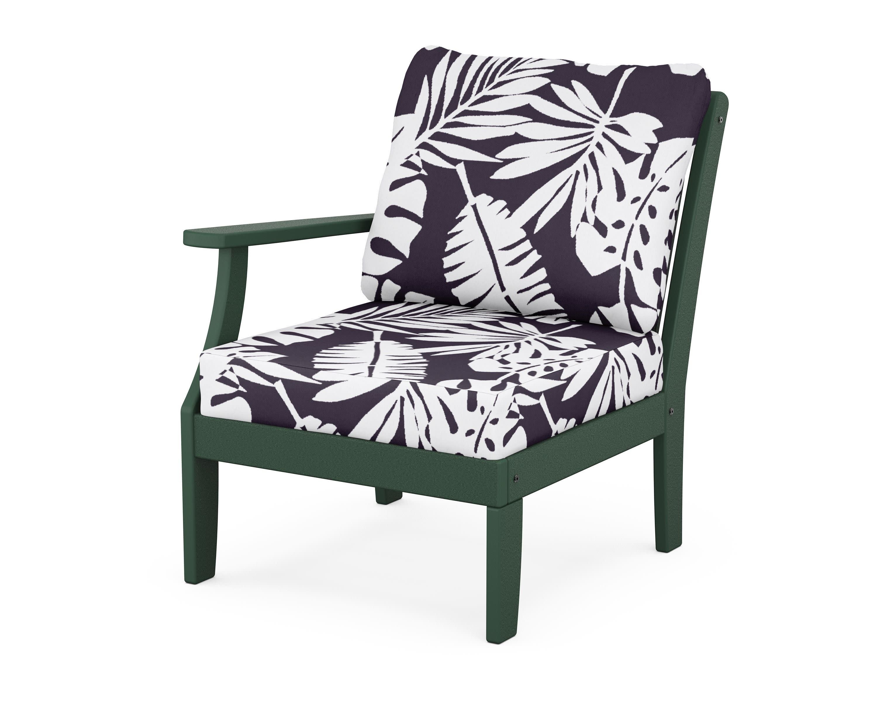 Braxton Modular Left Arm Chair in Green / Leaf Navy