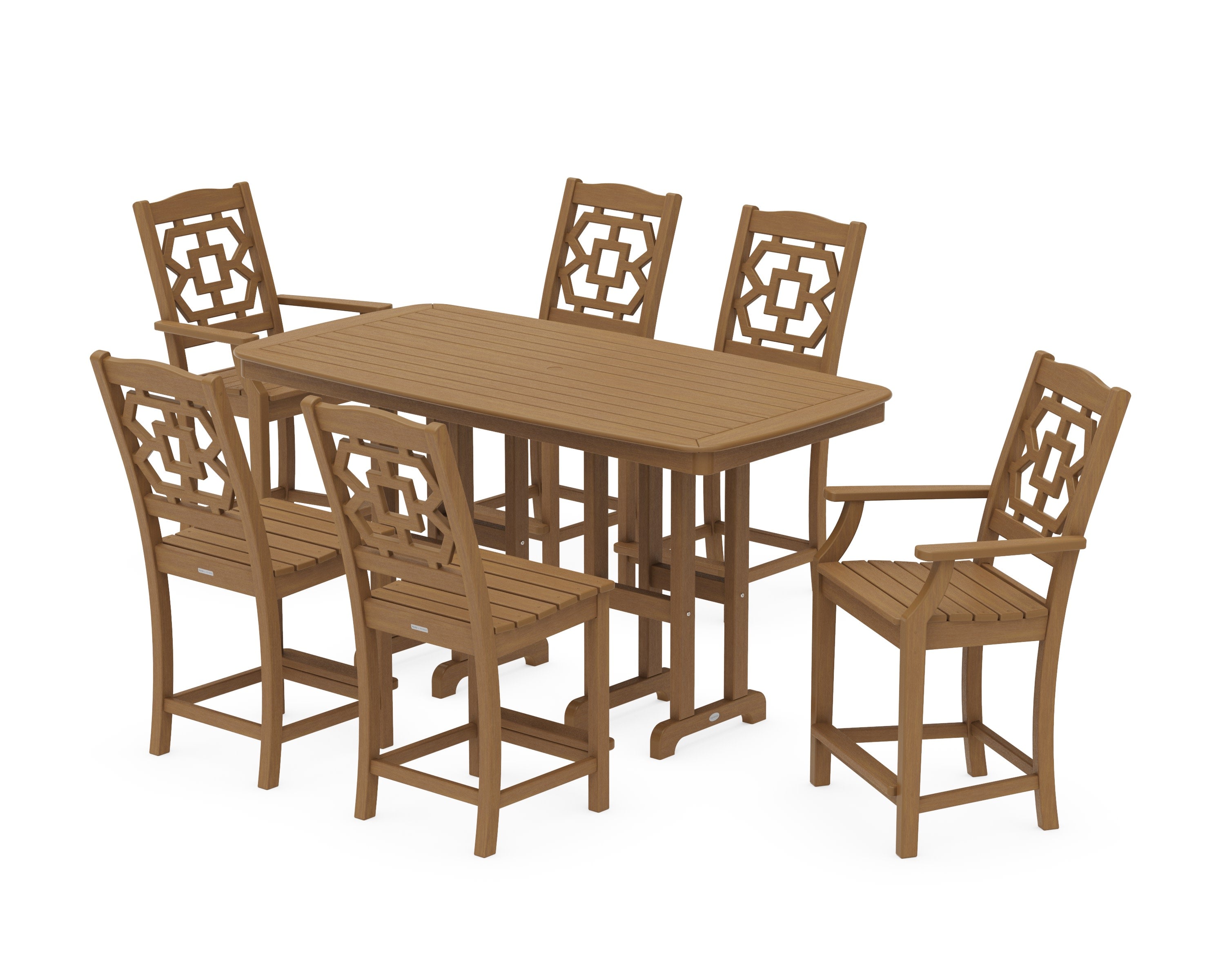 Chinoiserie 7-Piece Counter Set in Natural
