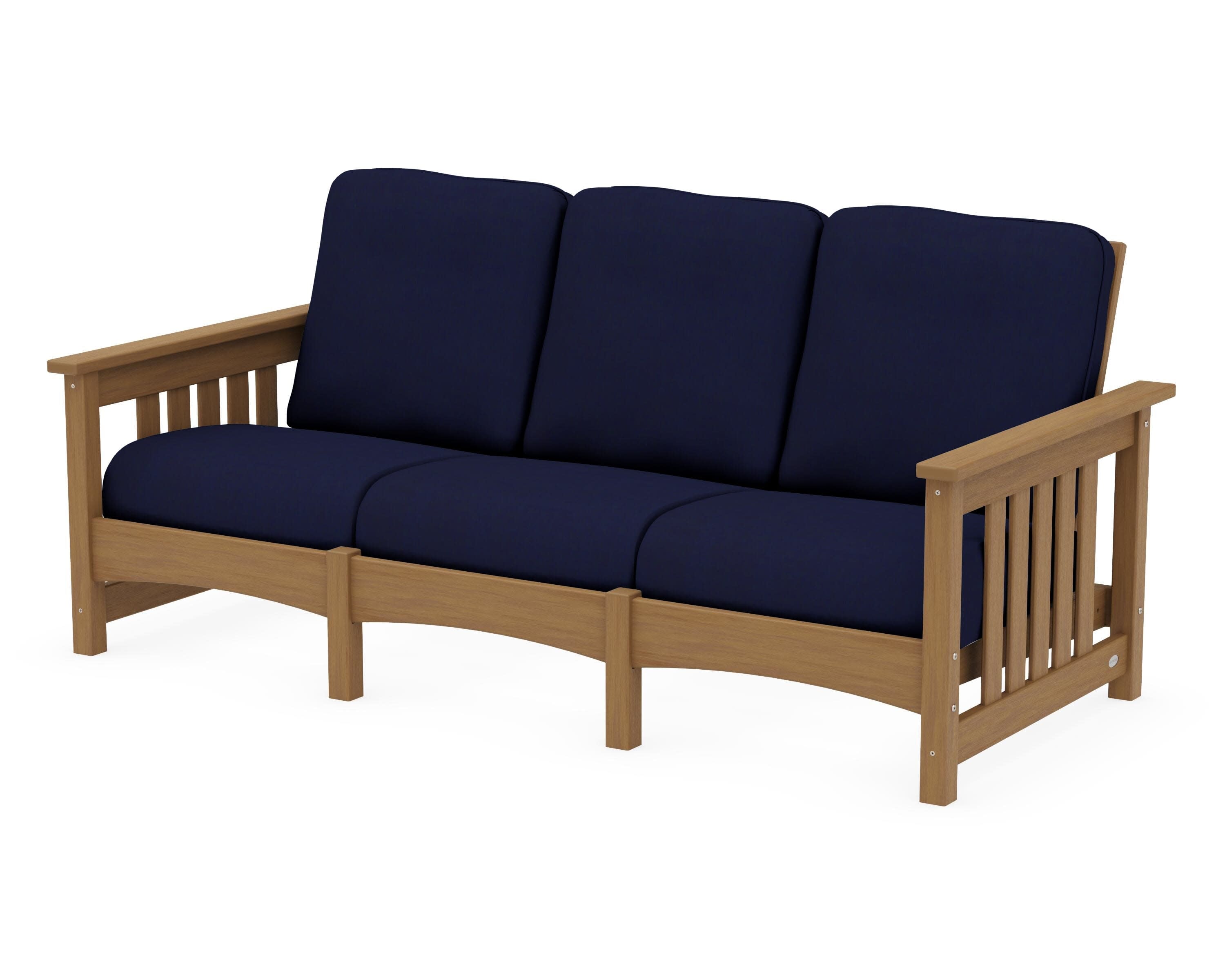 Club Mission Sofa in Natural / Navy