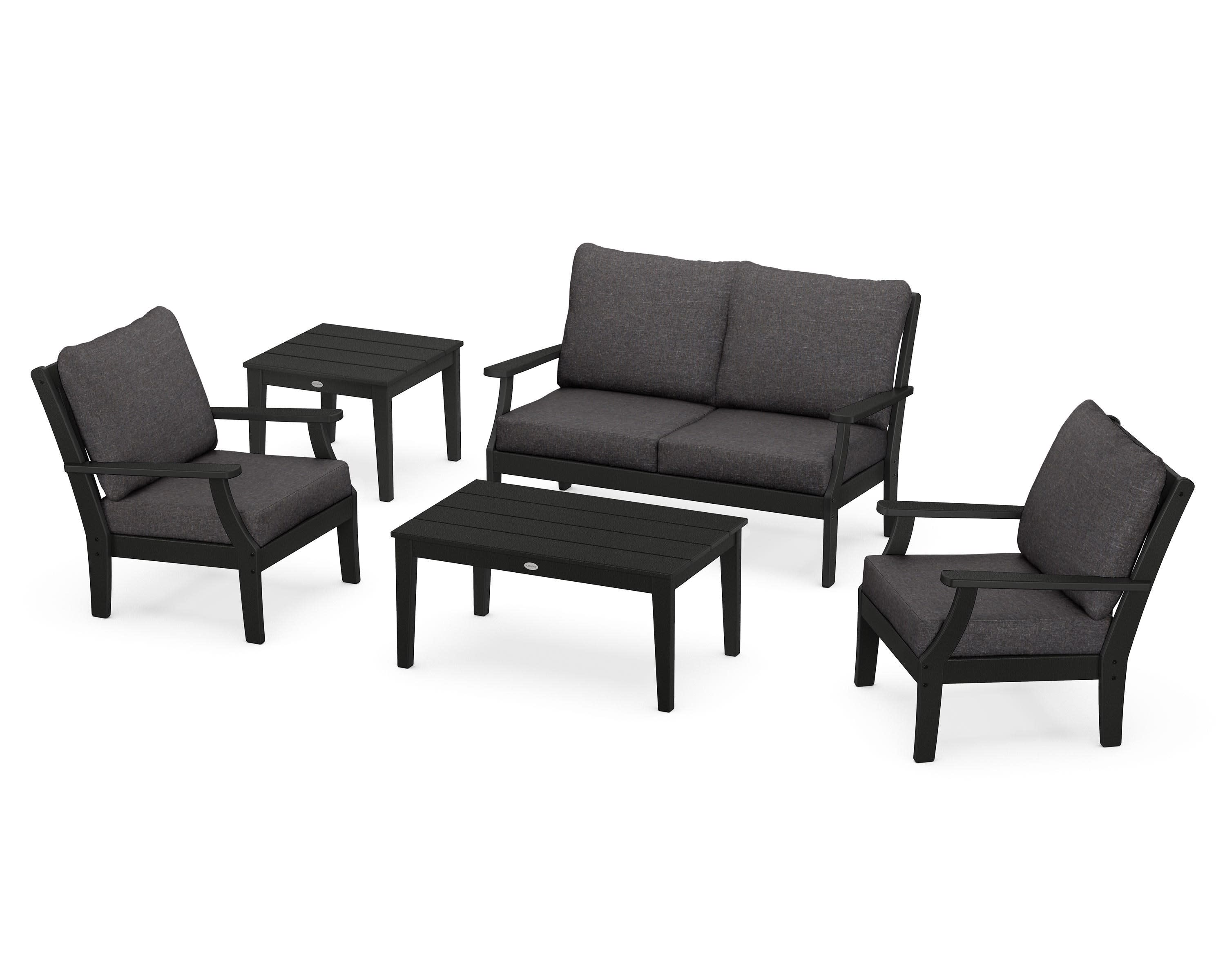Braxton 5-Piece Deep Seating Set in Black / Ash Charcoal