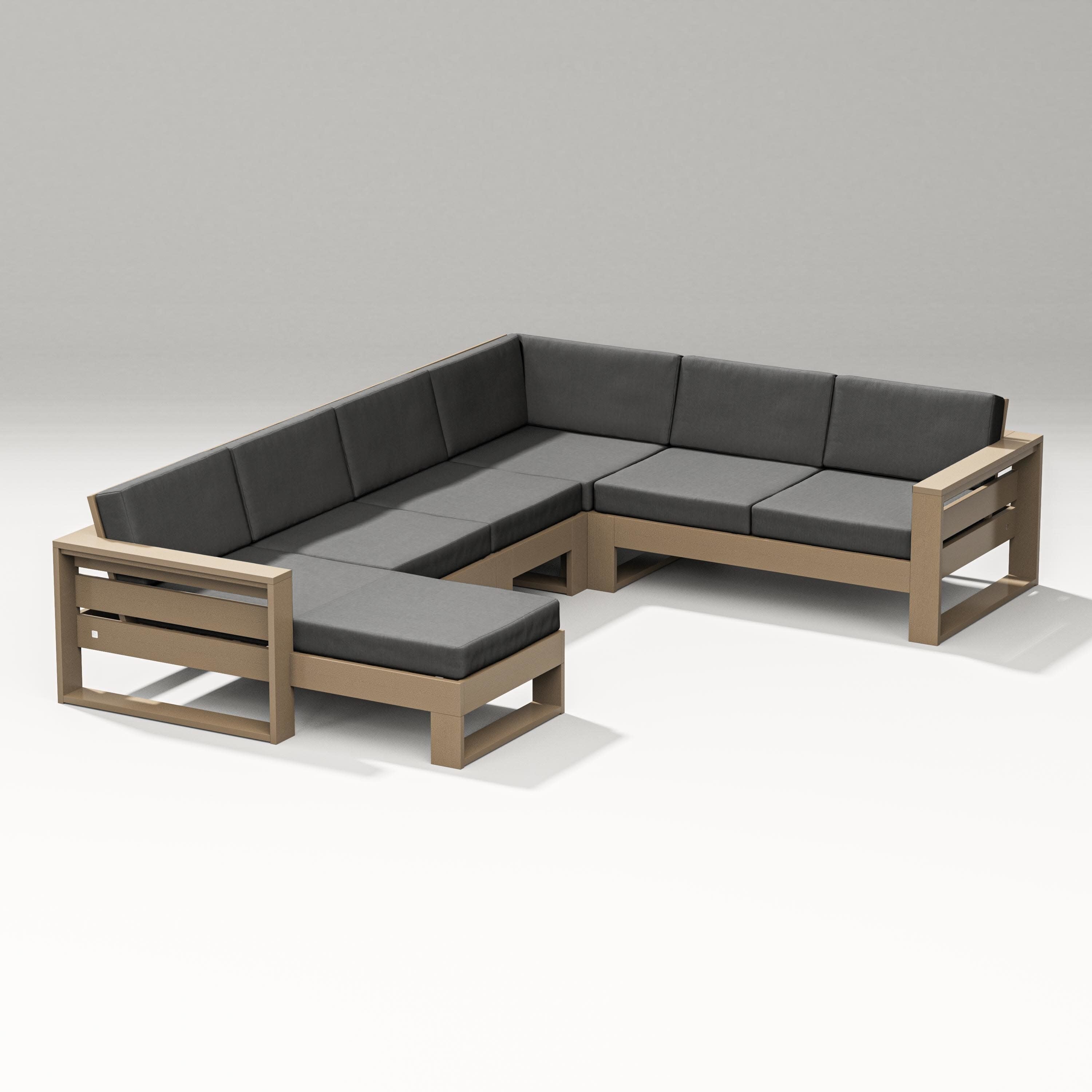 Latitude Corner Sectional with Left Chaise in Vintage Sahara / Spectrum Carbon
