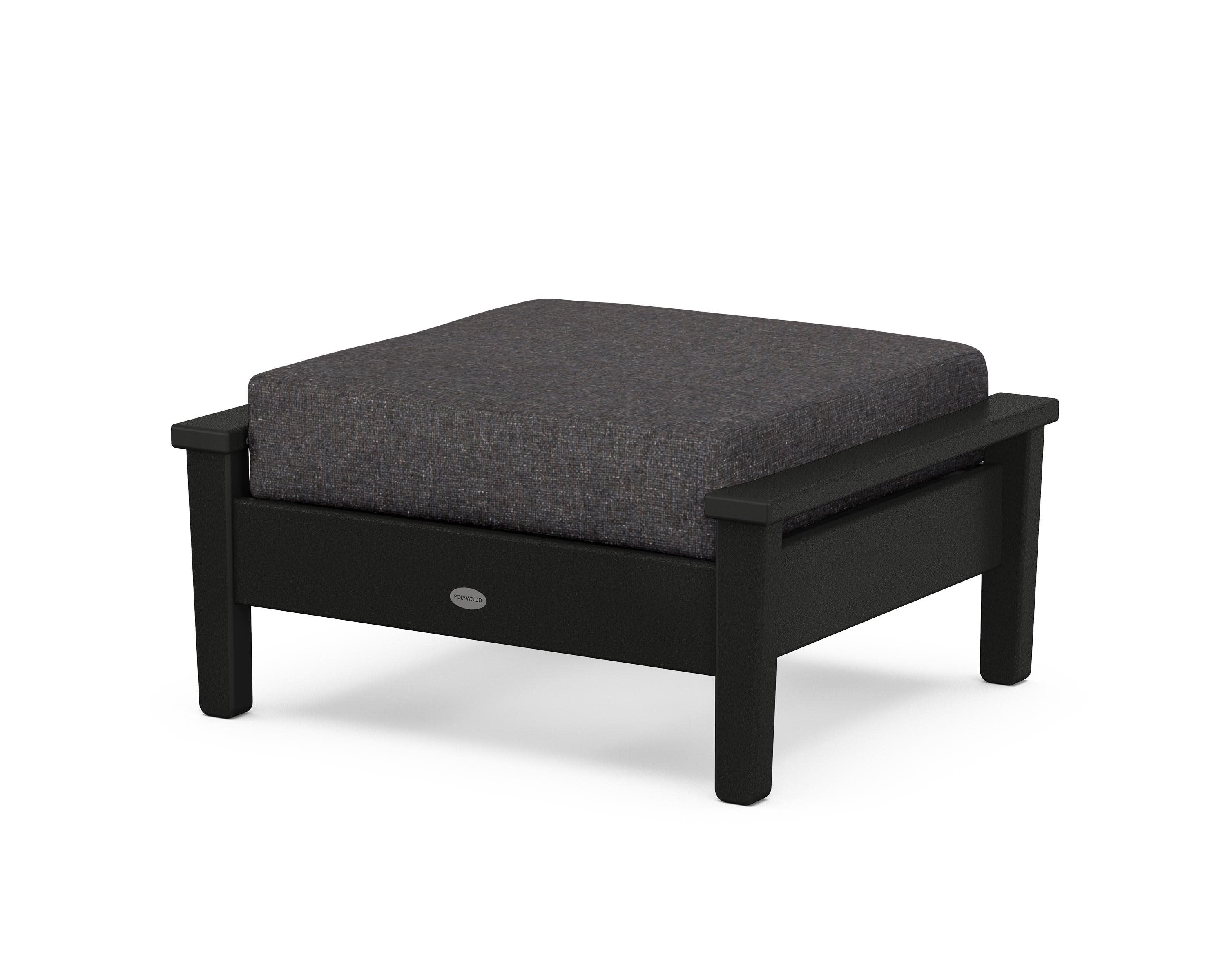 Prescott Deep Seating Ottoman in Black / Ash Charcoal