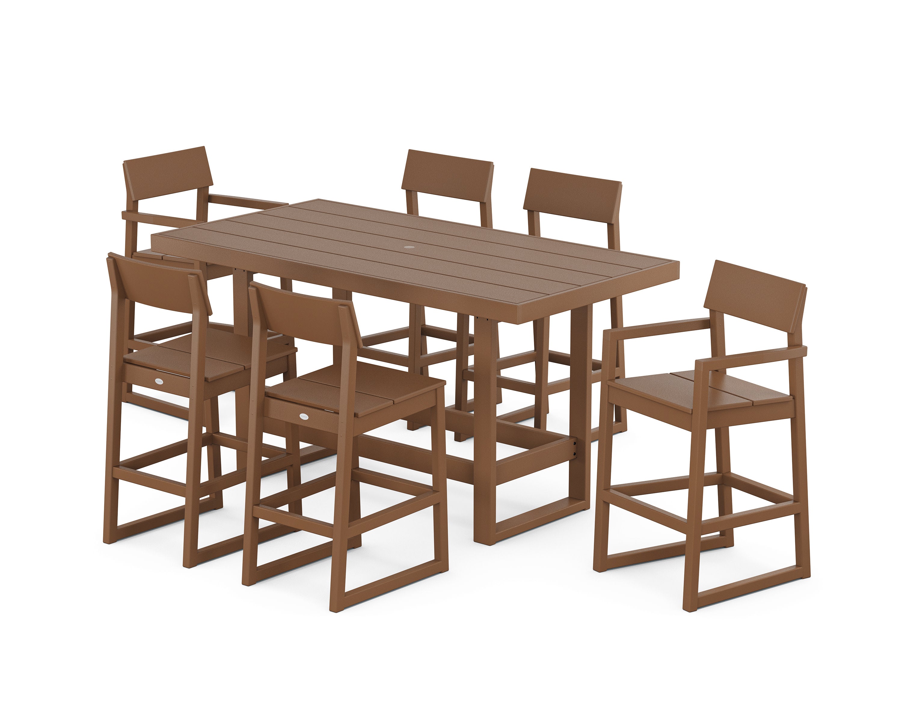 EDGE 7-Piece Bar Table Set in Teak