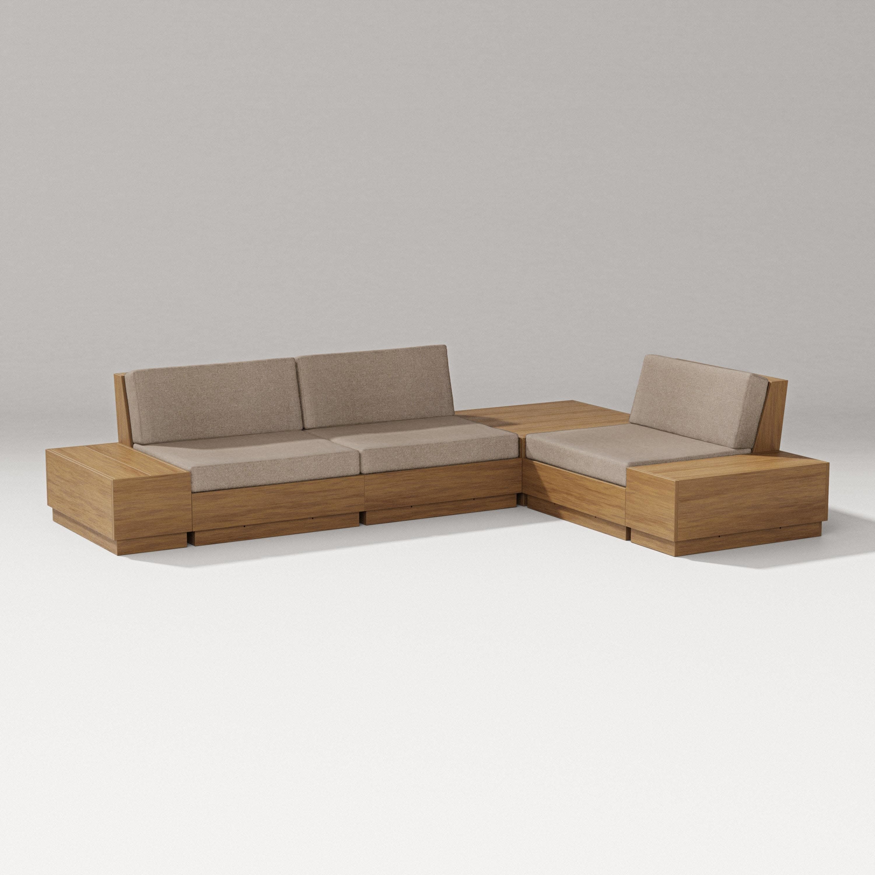 Elevate 6-Piece Corner Sectional in Natural / Spiced Burlap