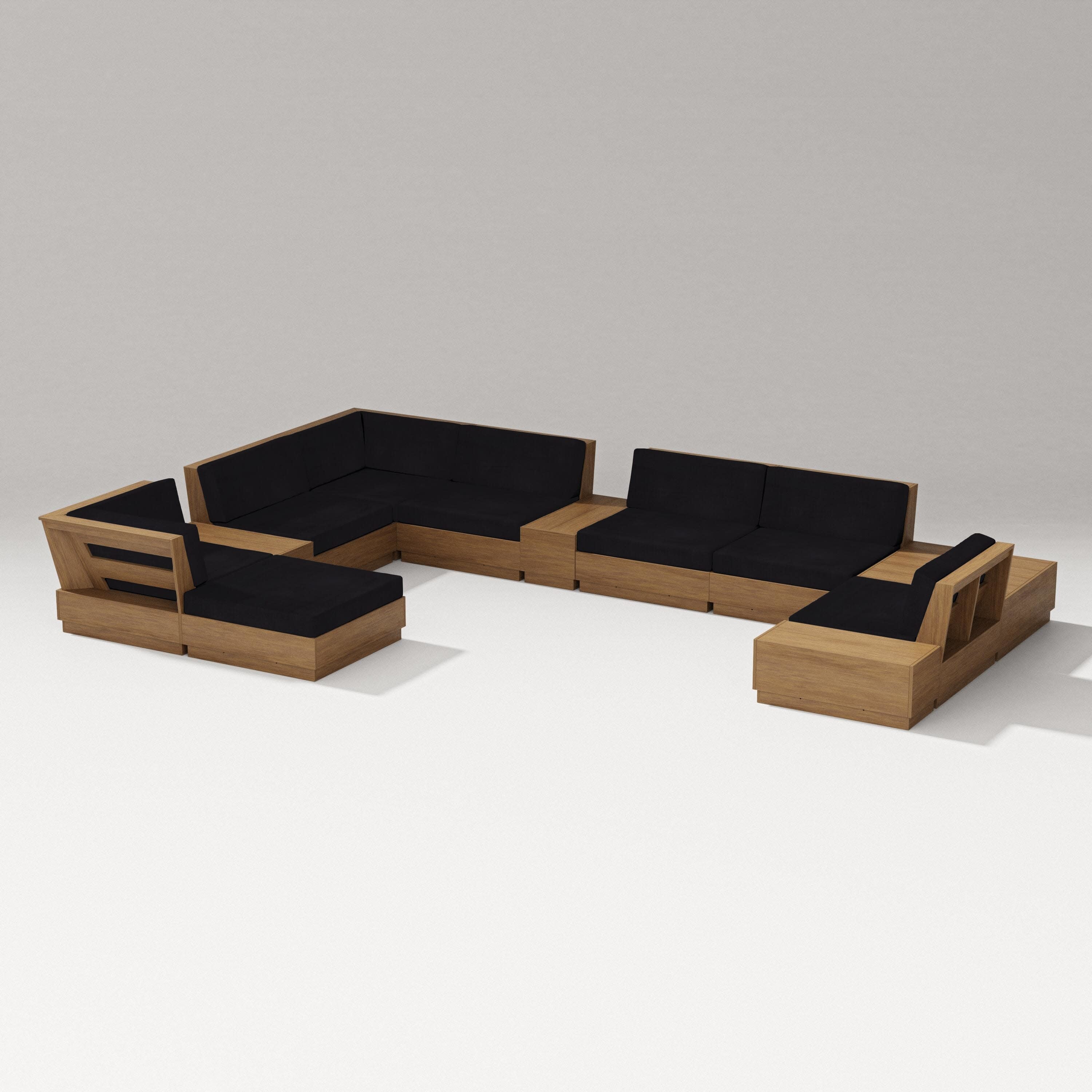 Elevate 12-Piece Conversation Sectional Set in Natural / Midnight Linen