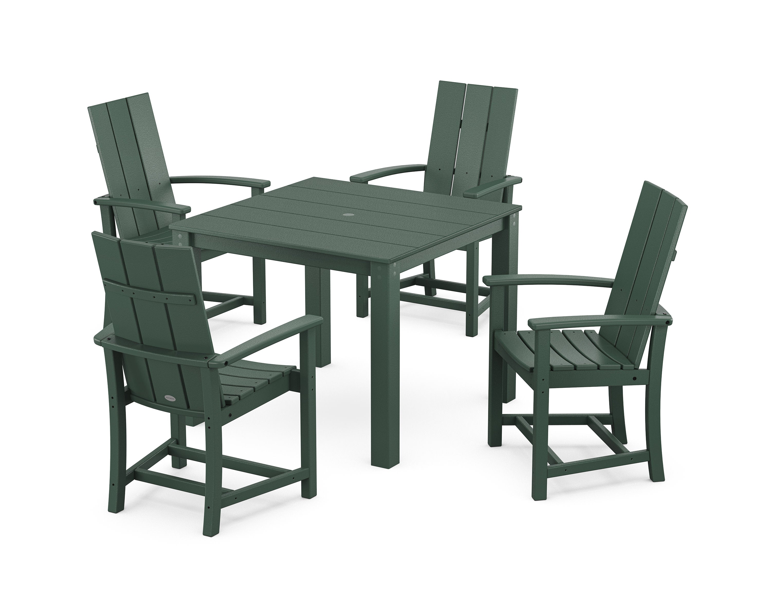 Modern Adirondack 5-Piece Parsons Dining Set in Green