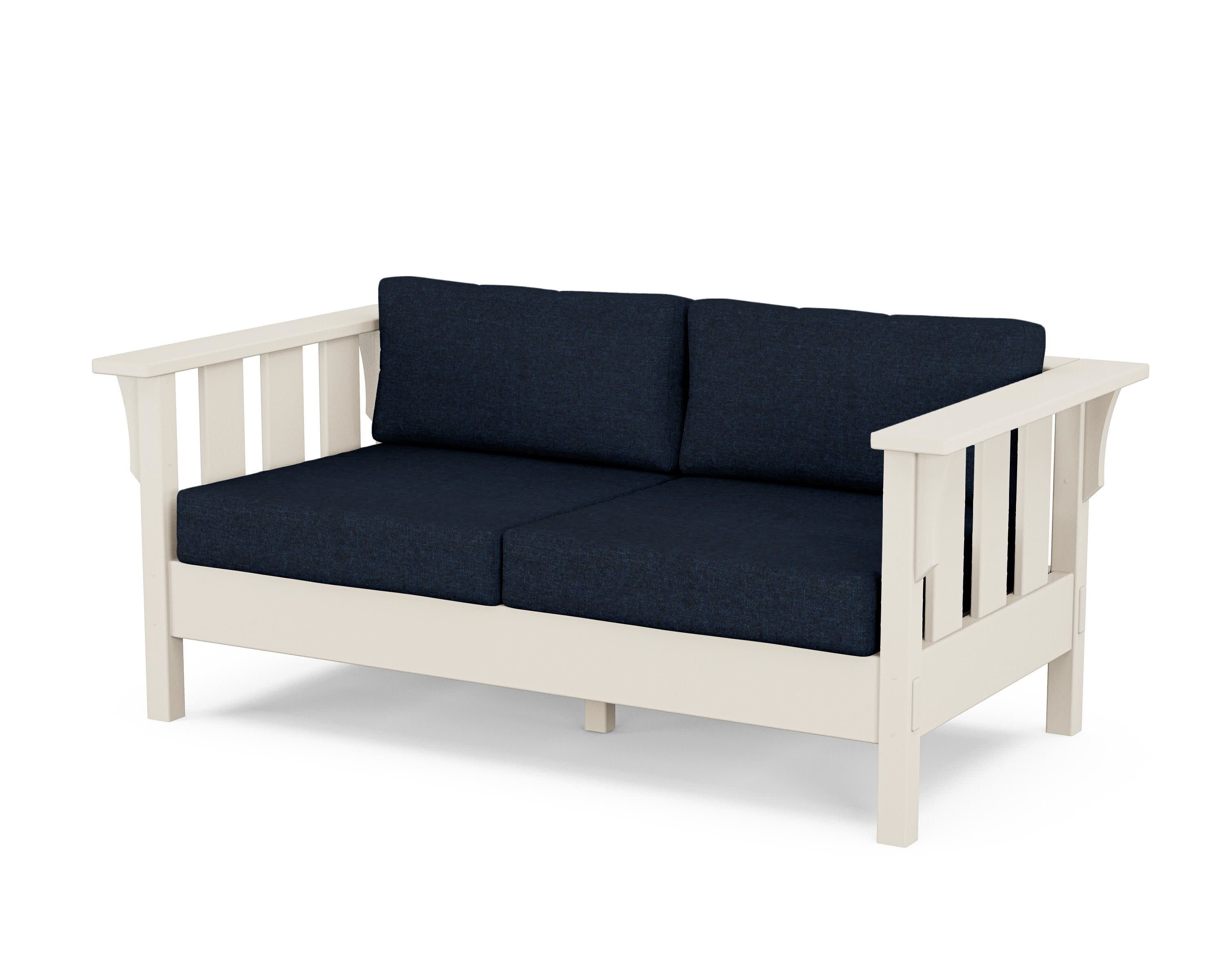 Acadia Deep Seating Loveseat in Sand / Marine Indigo