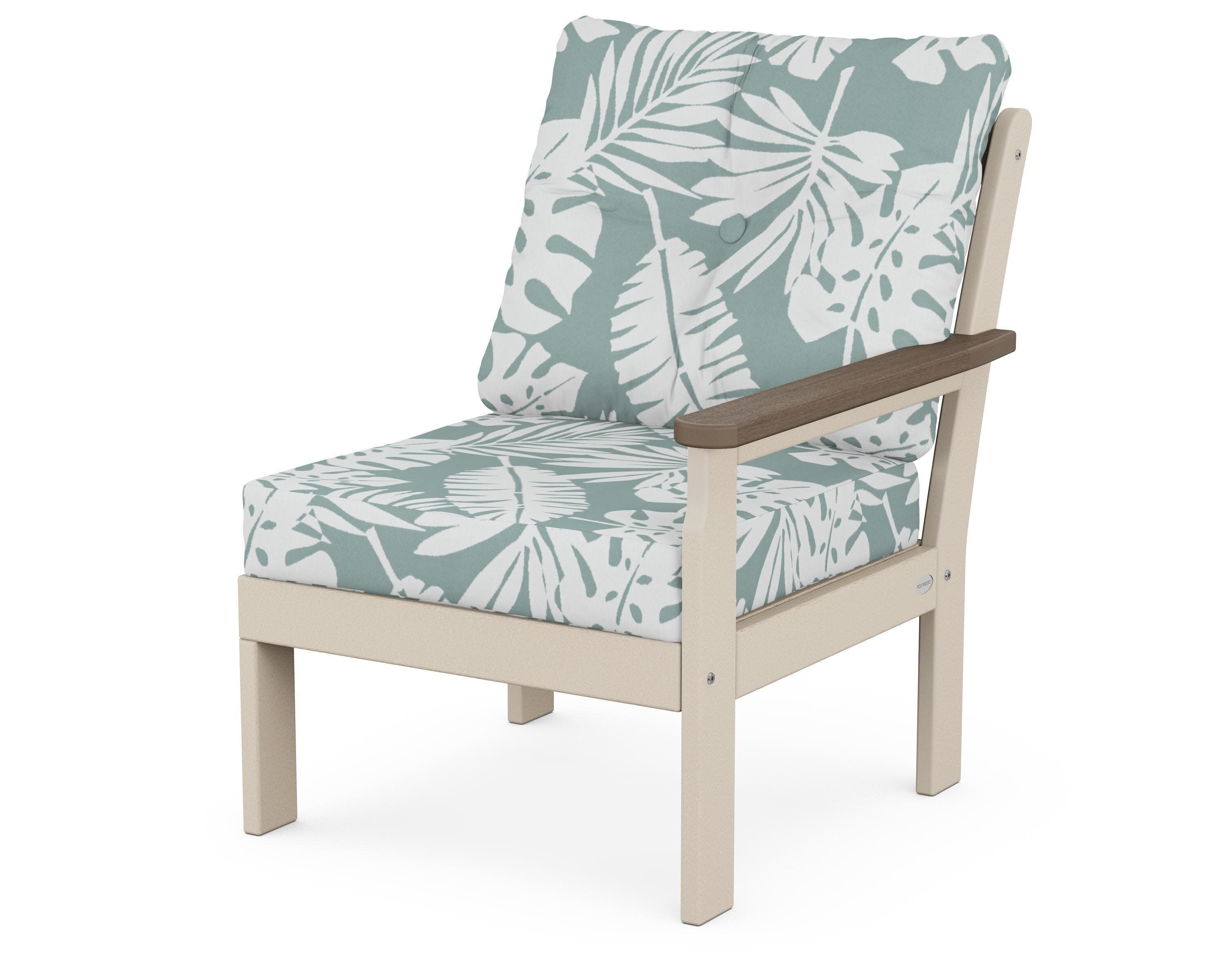 Vineyard Modular Right Arm Chair in Sand / Kona / Leaf Glacier Spa
