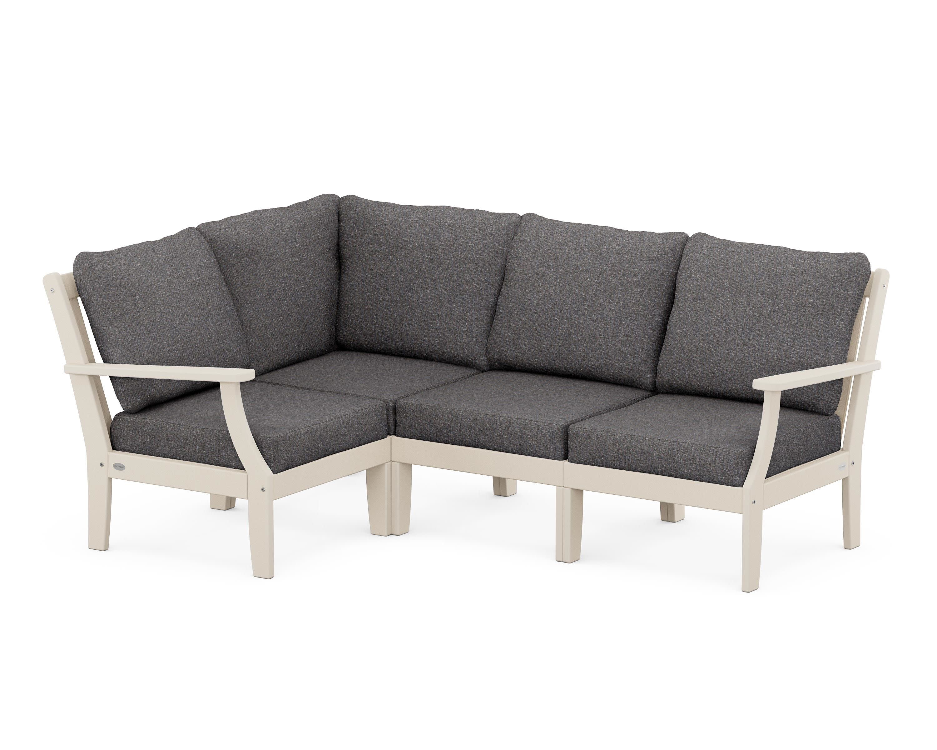 Braxton Modular 4-Piece Deep Seating Set in Sand / Ash Charcoal