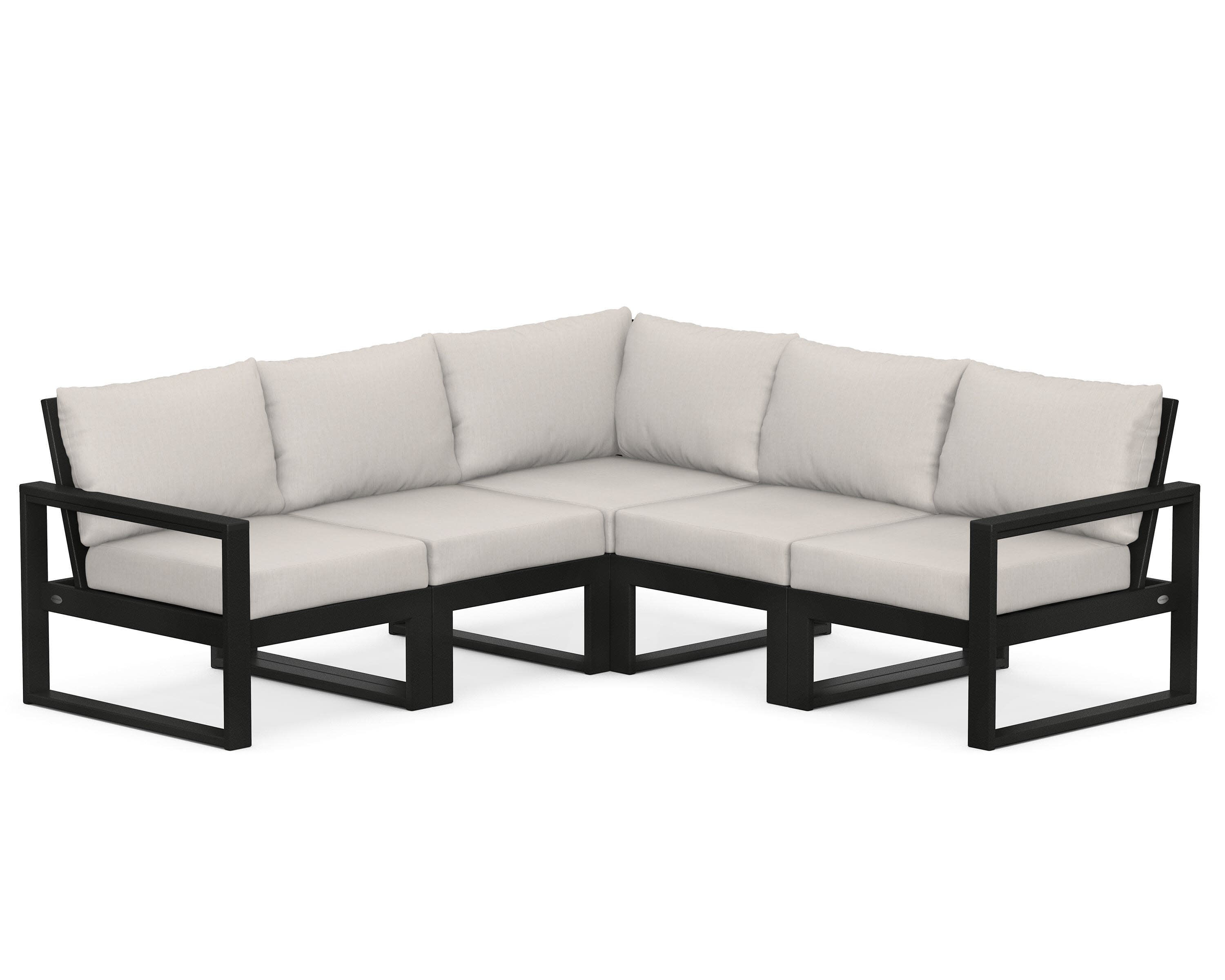 EDGE 5-Piece Modular Deep Seating Set in Black / Cast Ash