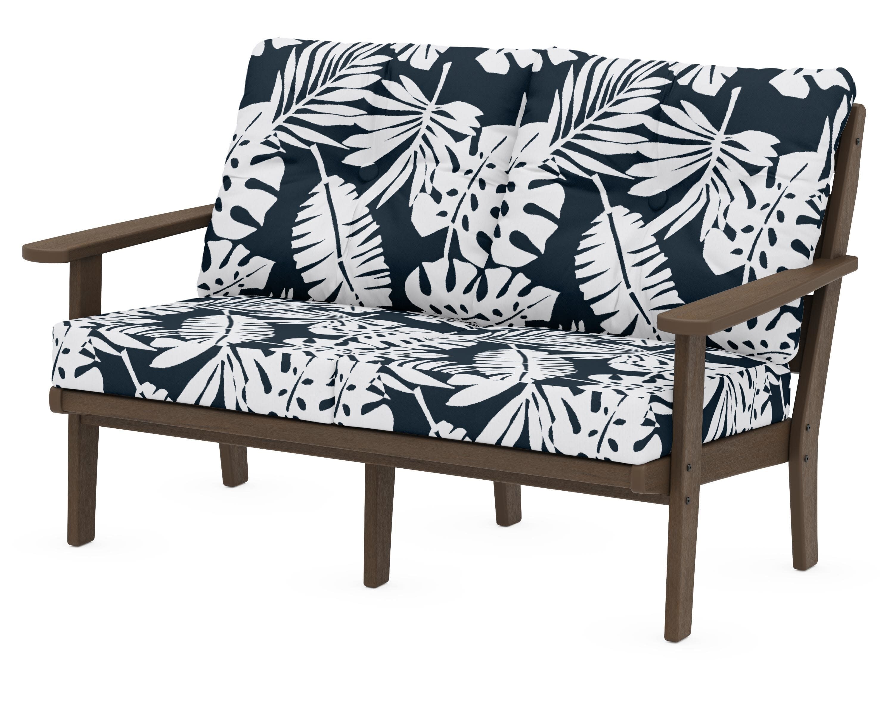 Lakeside Deep Seating Loveseat in Kona / Leaf Marine Indigo