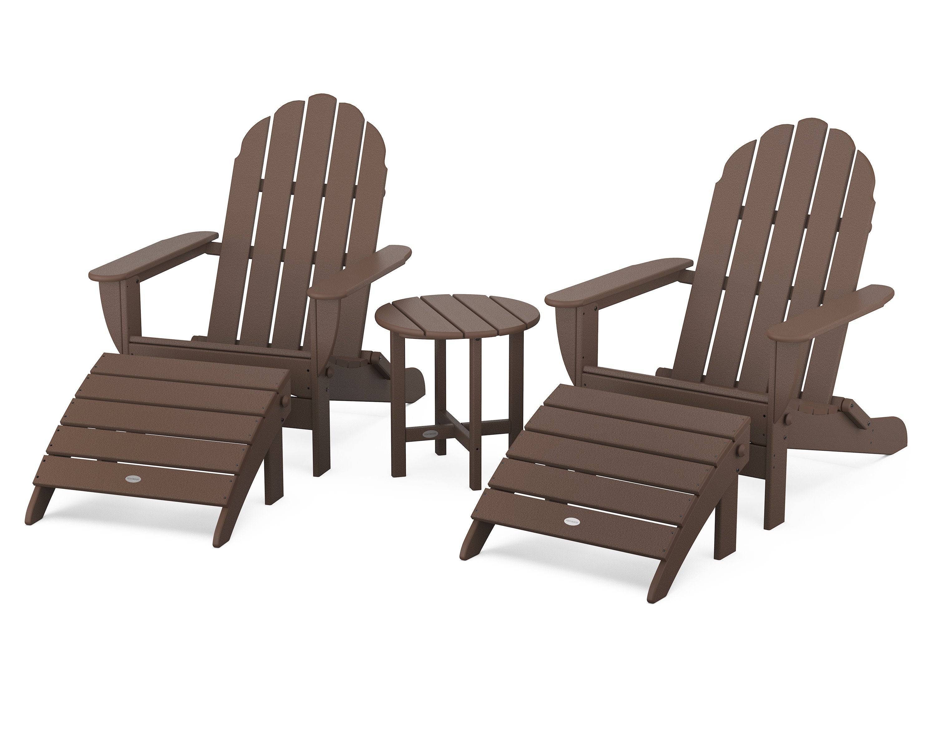 Classic Oversized Adirondack 5-Piece Casual Set in Mahogany
