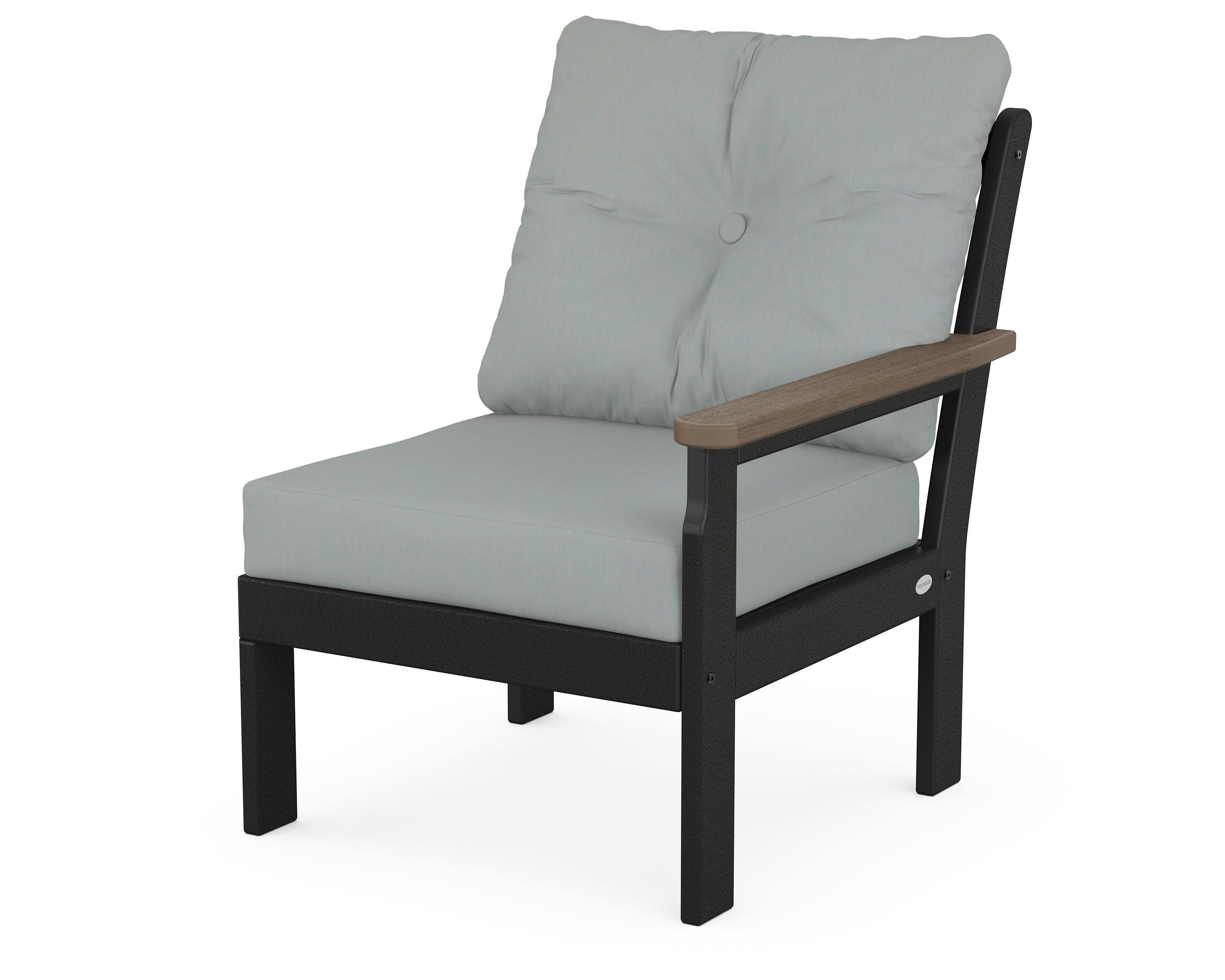 Vineyard Modular Right Arm Chair in Black / Kona / Spa