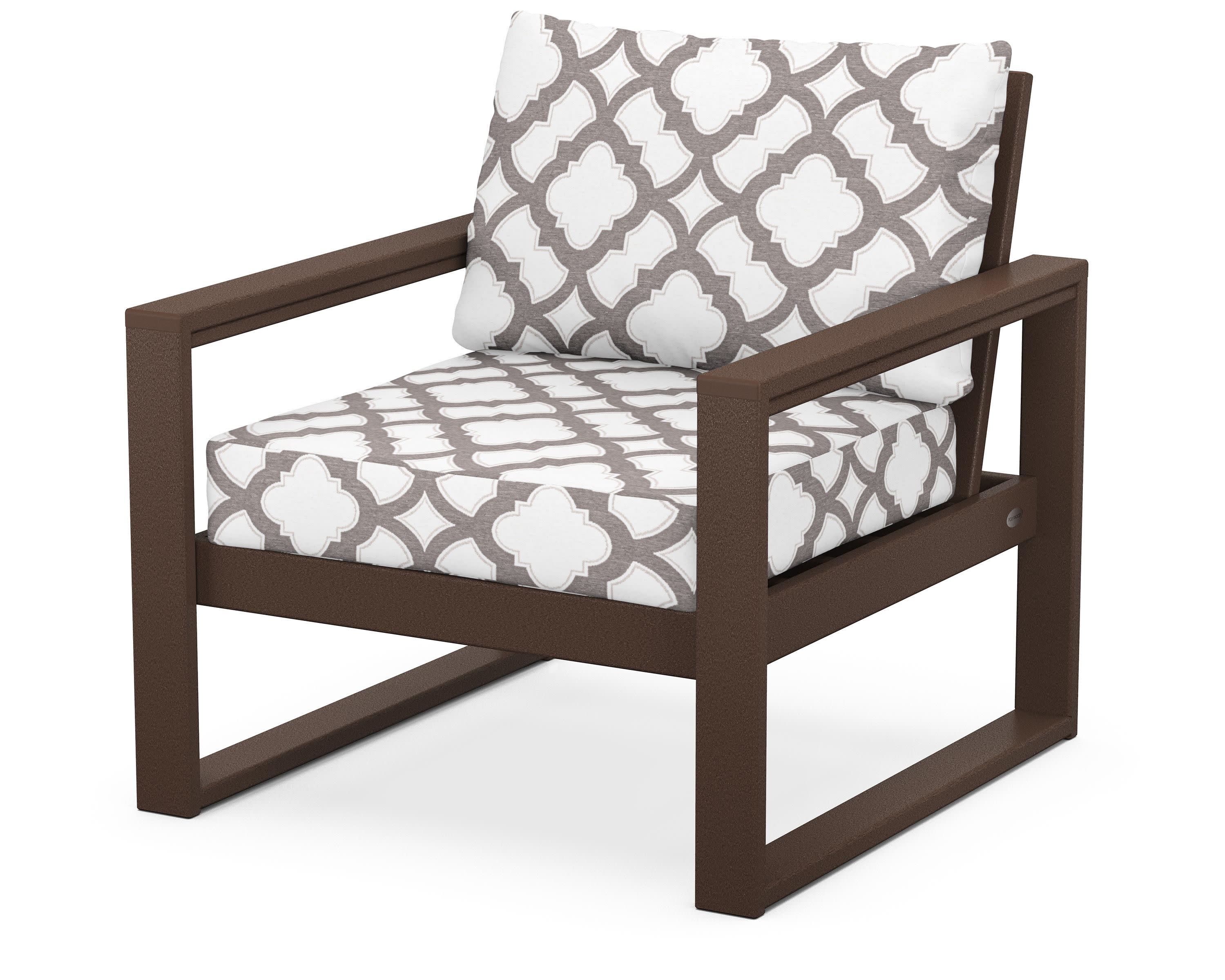 EDGE Club Chair in Mahogany / Trellis Grey Mist