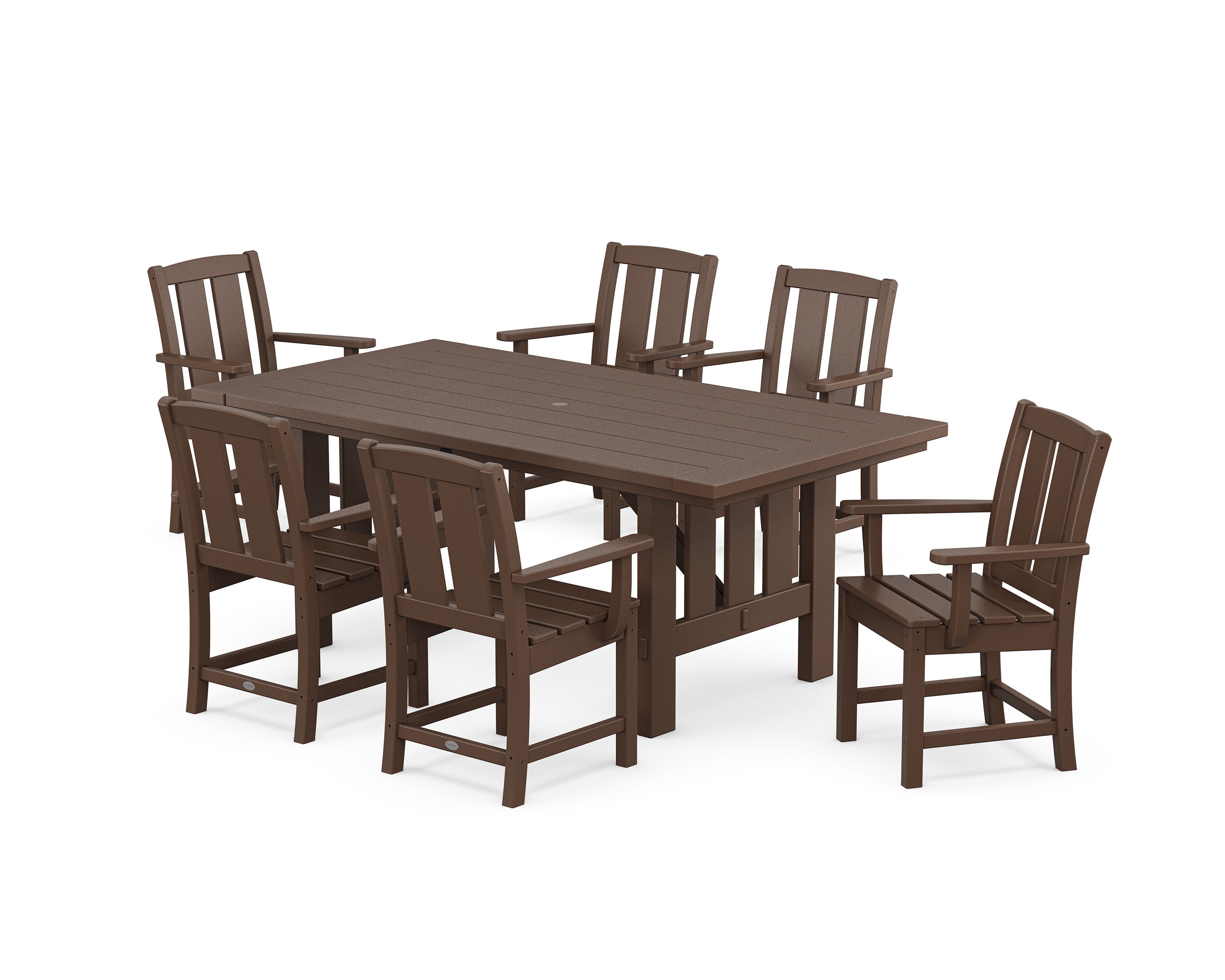 Mission Arm Chair 7-Piece Mission Dining Set in Mahogany
