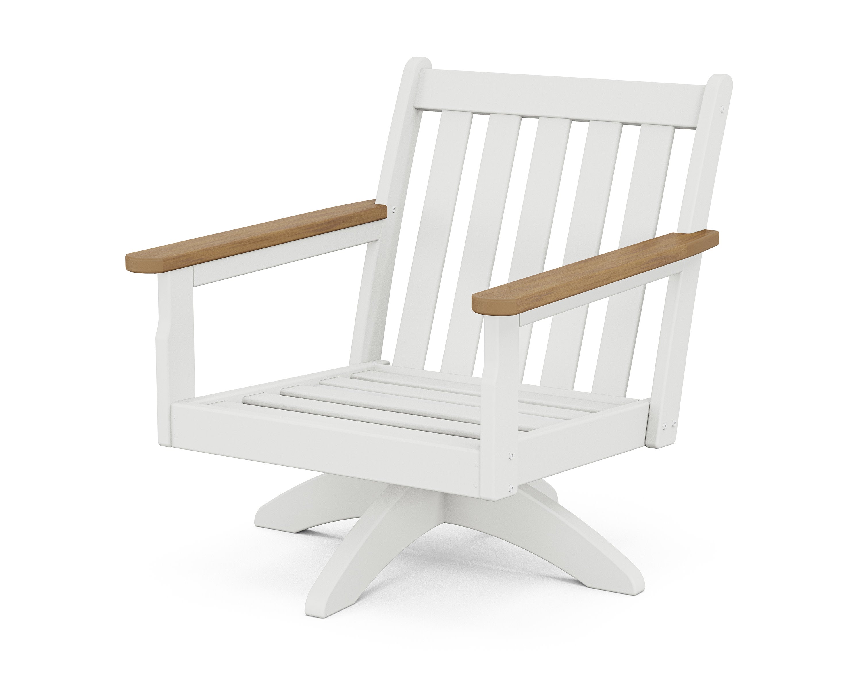 Vineyard Deep Seating Swivel Chair Frame in White / Natural