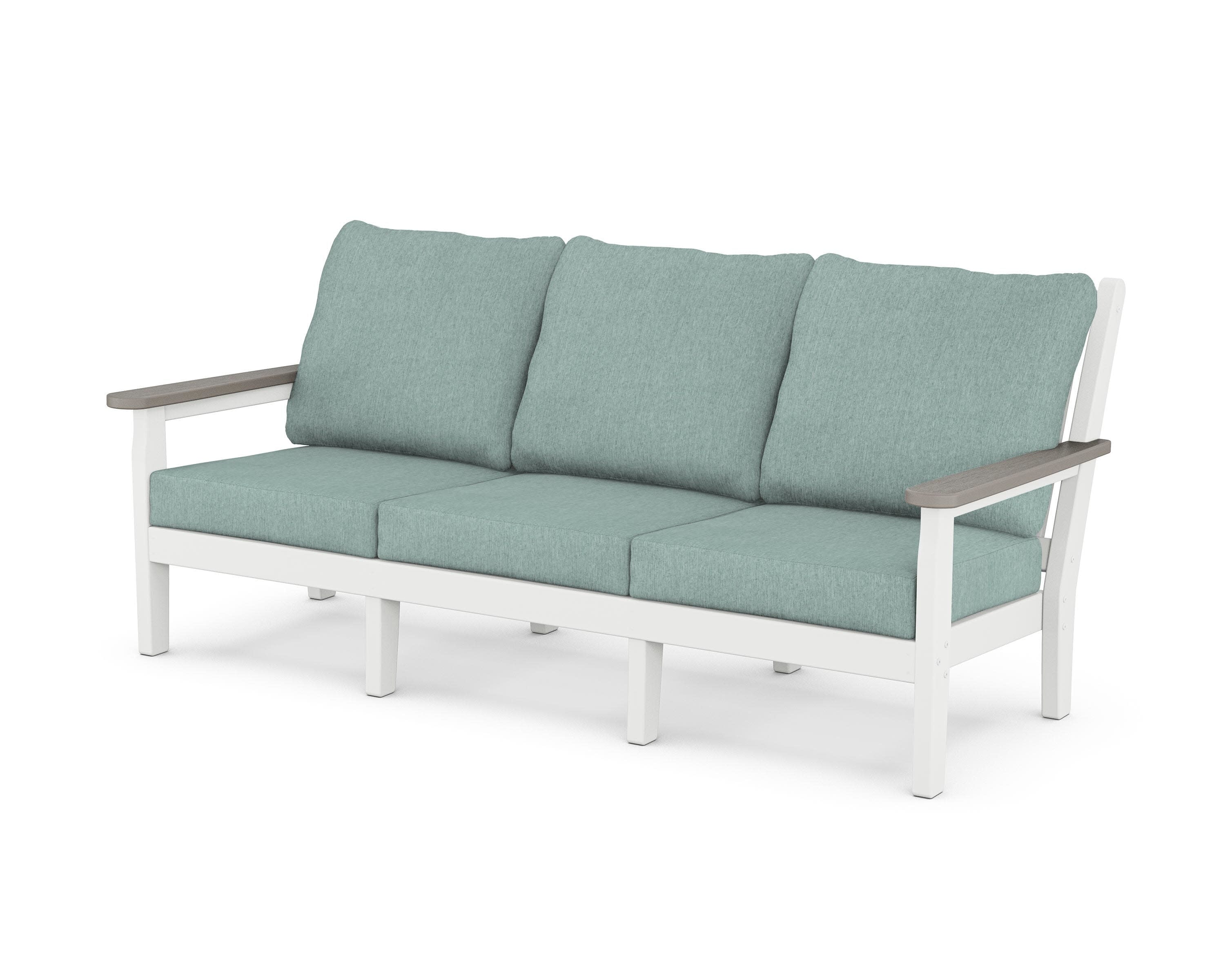 Chippendale Deep Seating Sofa in White / Driftwood / Glacier Spa