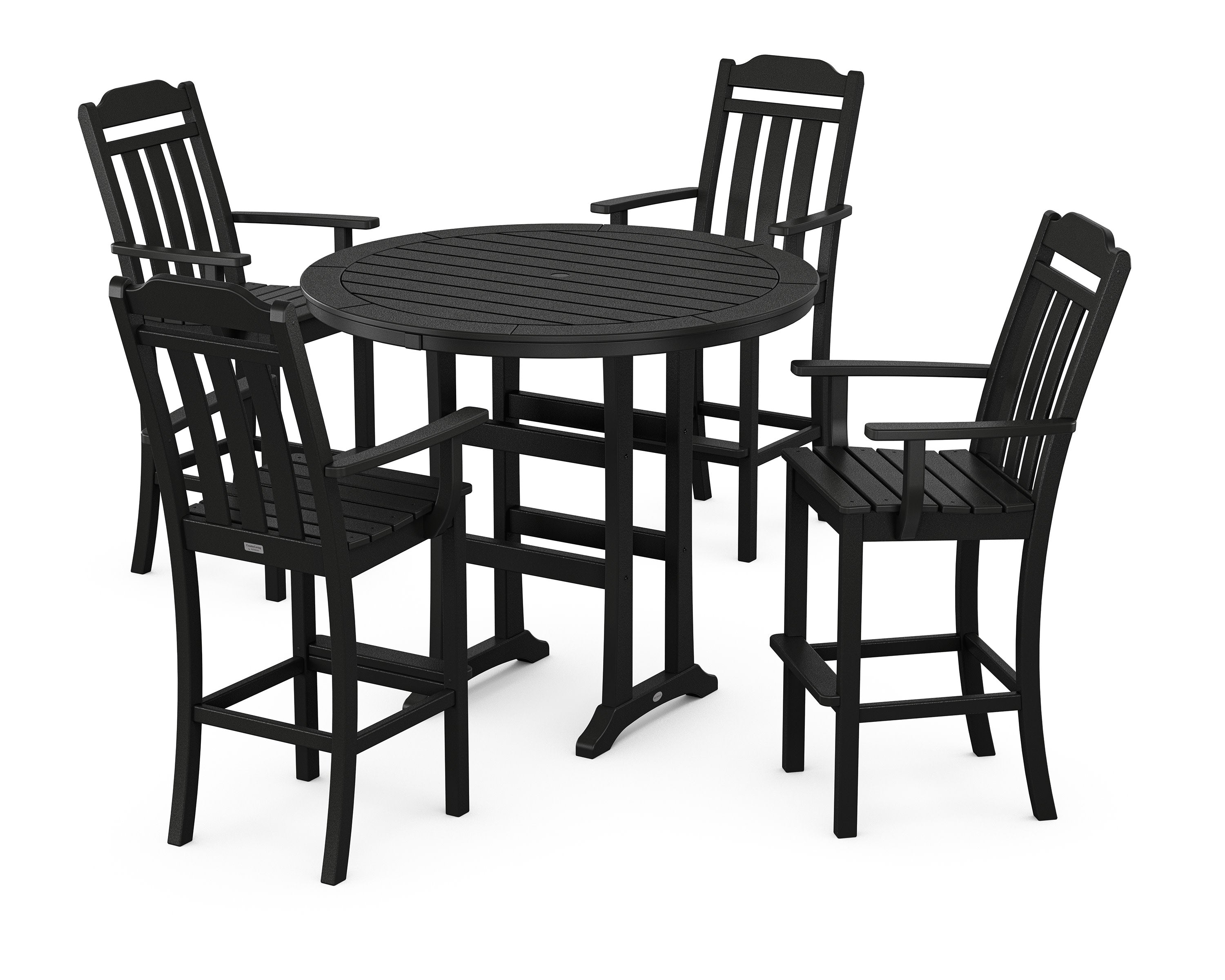 Cottage 5-Piece Round Bar Set in Black