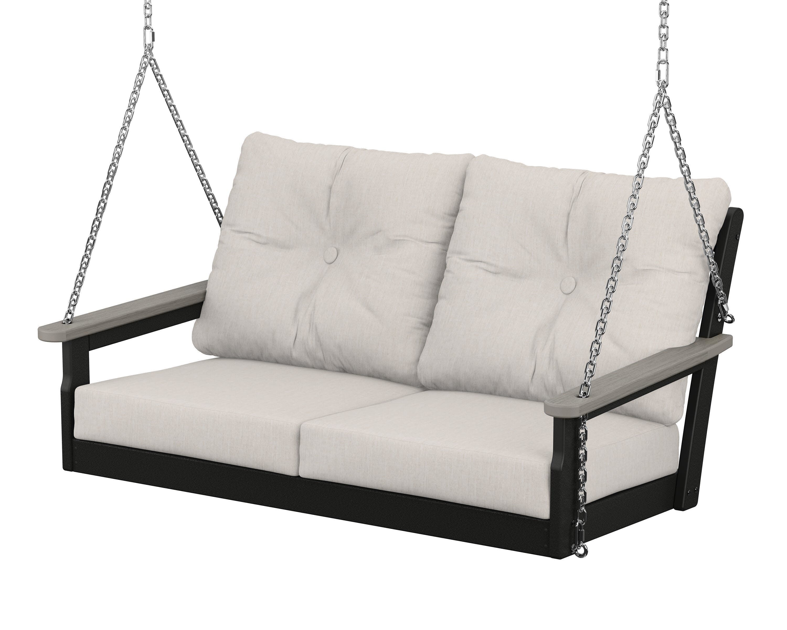 Vineyard Deep Seating Swing in Black / Driftwood / Cast Ash