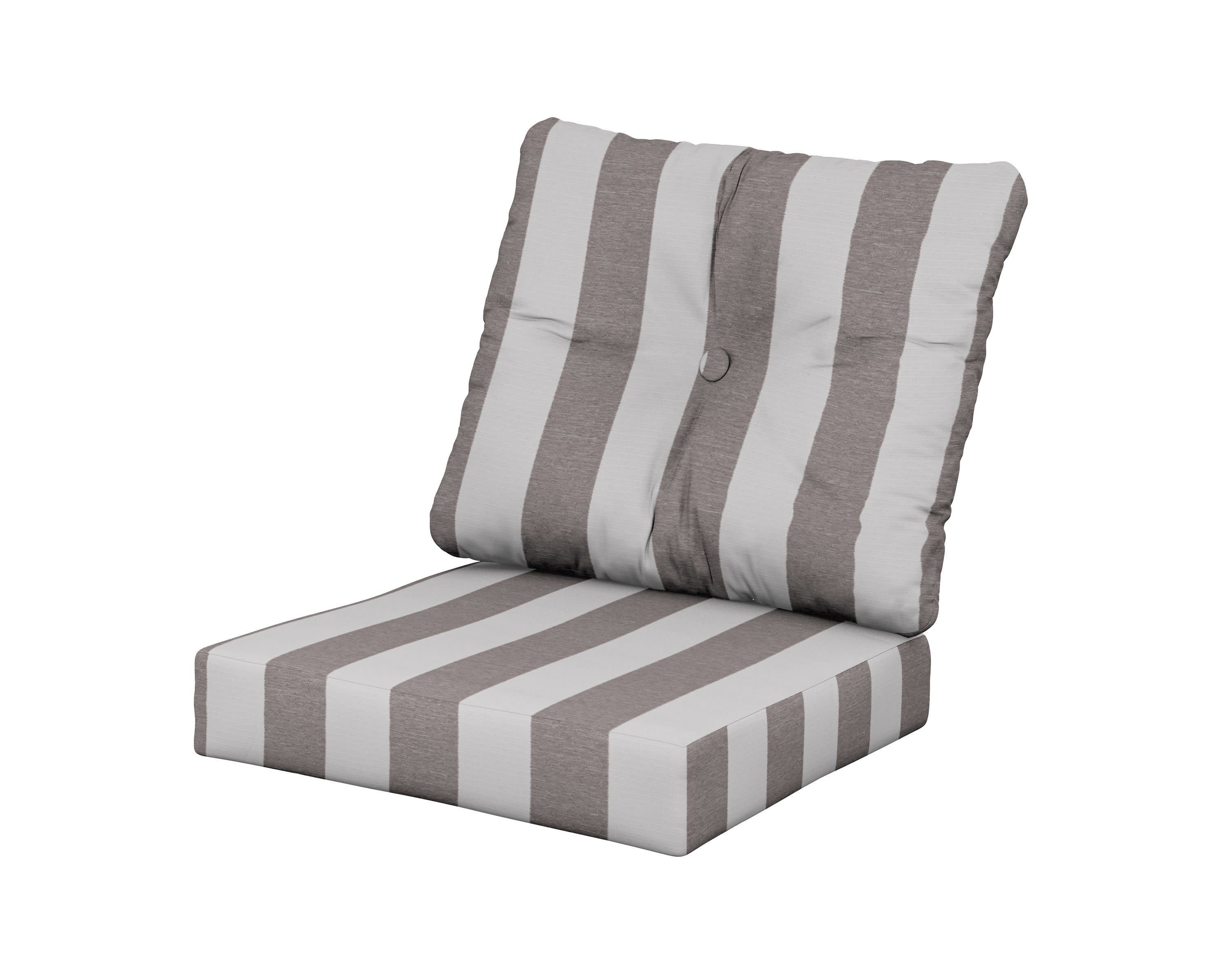 Prescott Seat/Back Cushions in Cabana Stripe Grey Mist