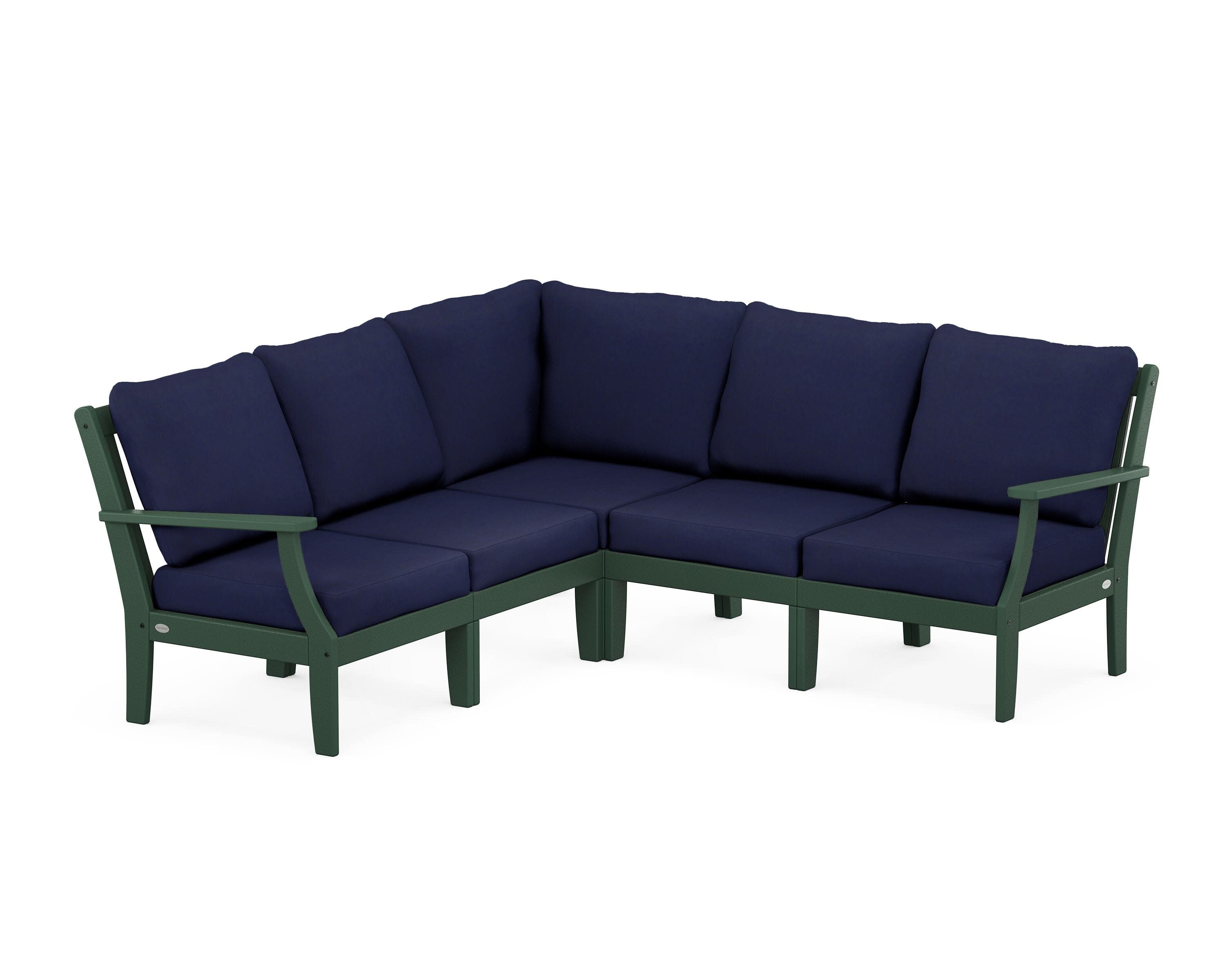 Braxton Modular 5-Piece Deep Seating Set in Green / Navy