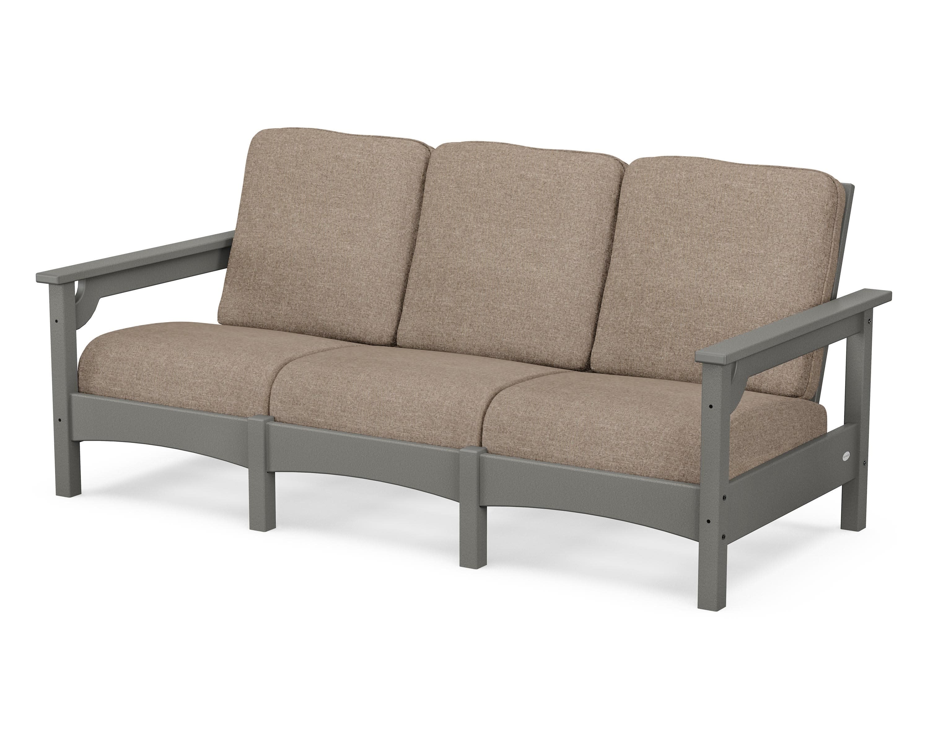 Club Sofa in Slate Grey / Spiced Burlap