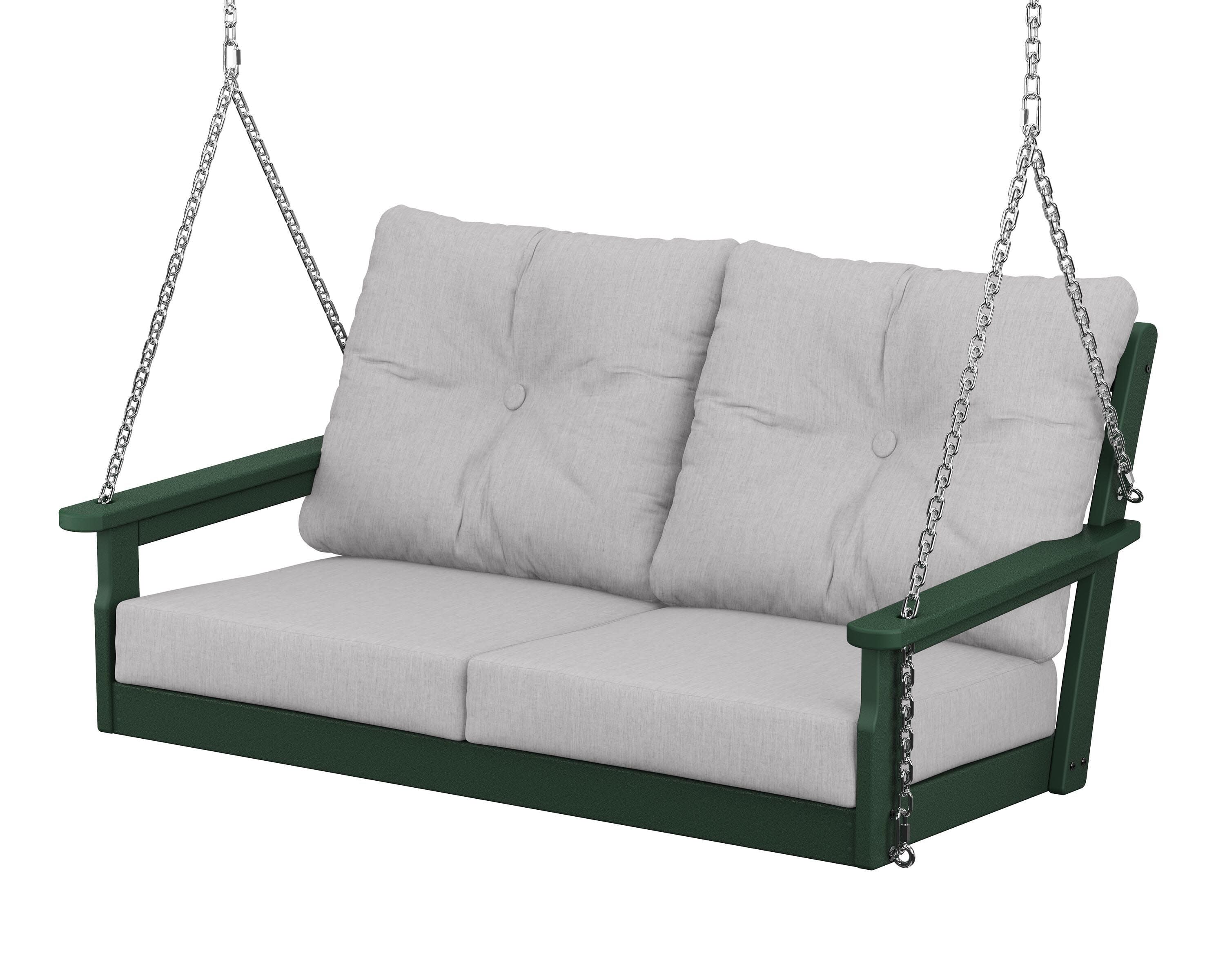 Vineyard Deep Seating Swing in Green / Granite