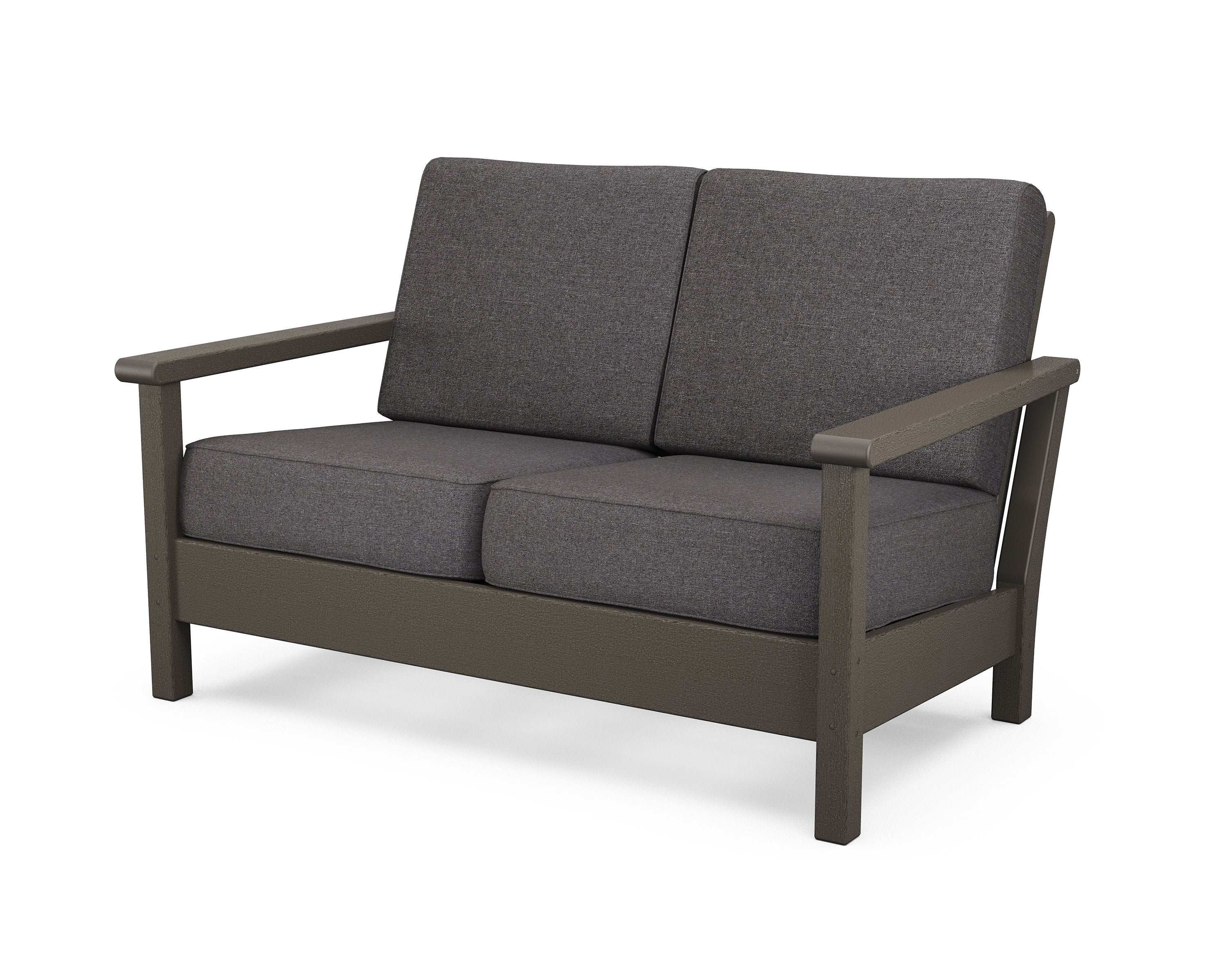 Harbour Deep Seating Loveseat in Vintage Coffee / Ash Charcoal