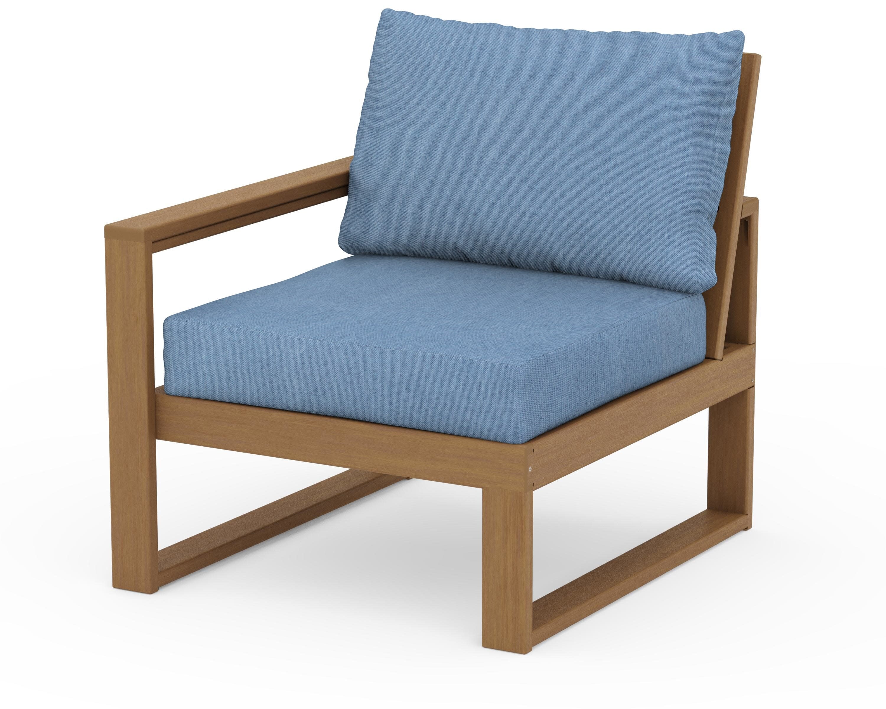 EDGE Modular Left Arm Chair in Natural / Sky Blue