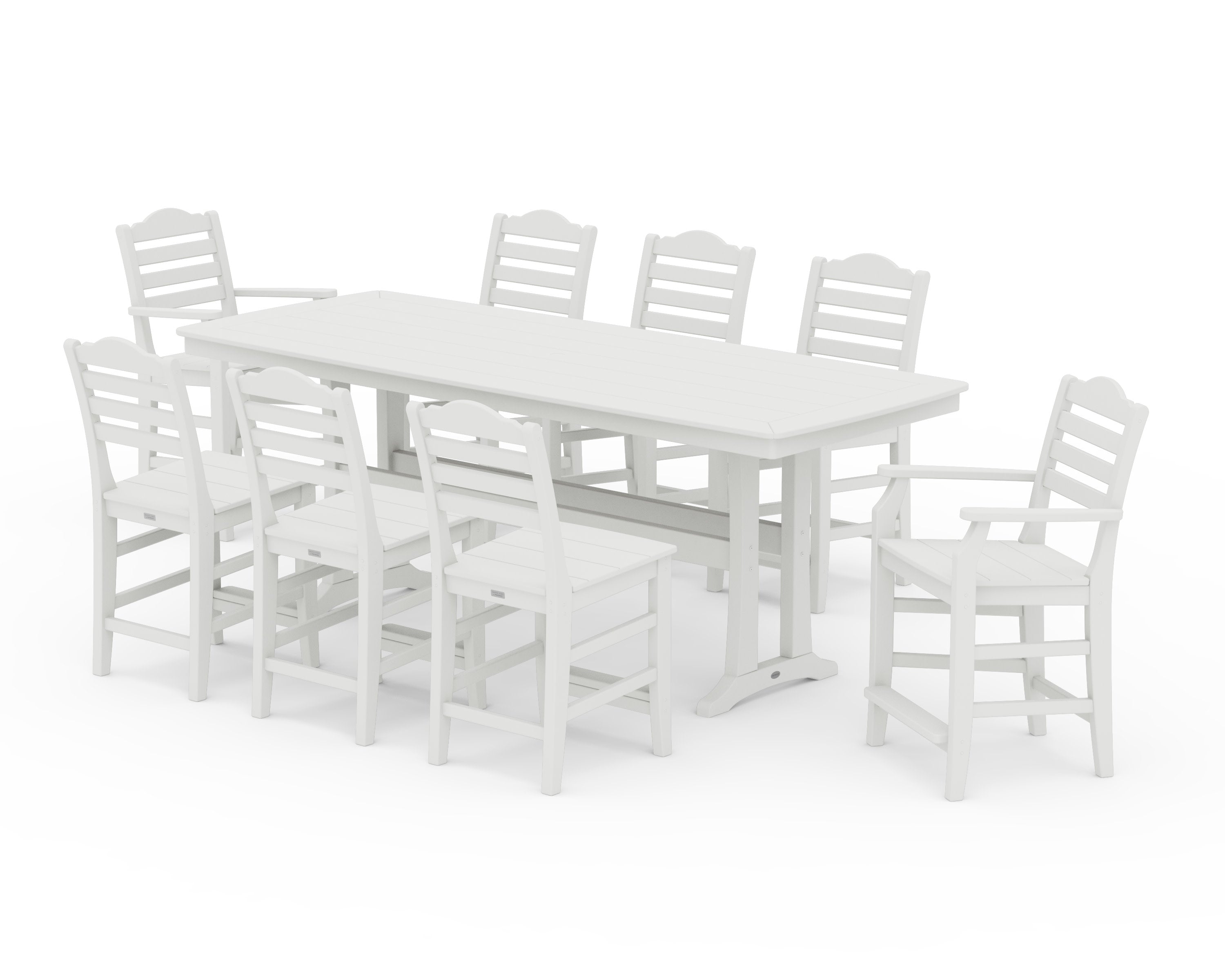 Savannah 9-Piece Counter Set with Trestle Legs in Vintage White