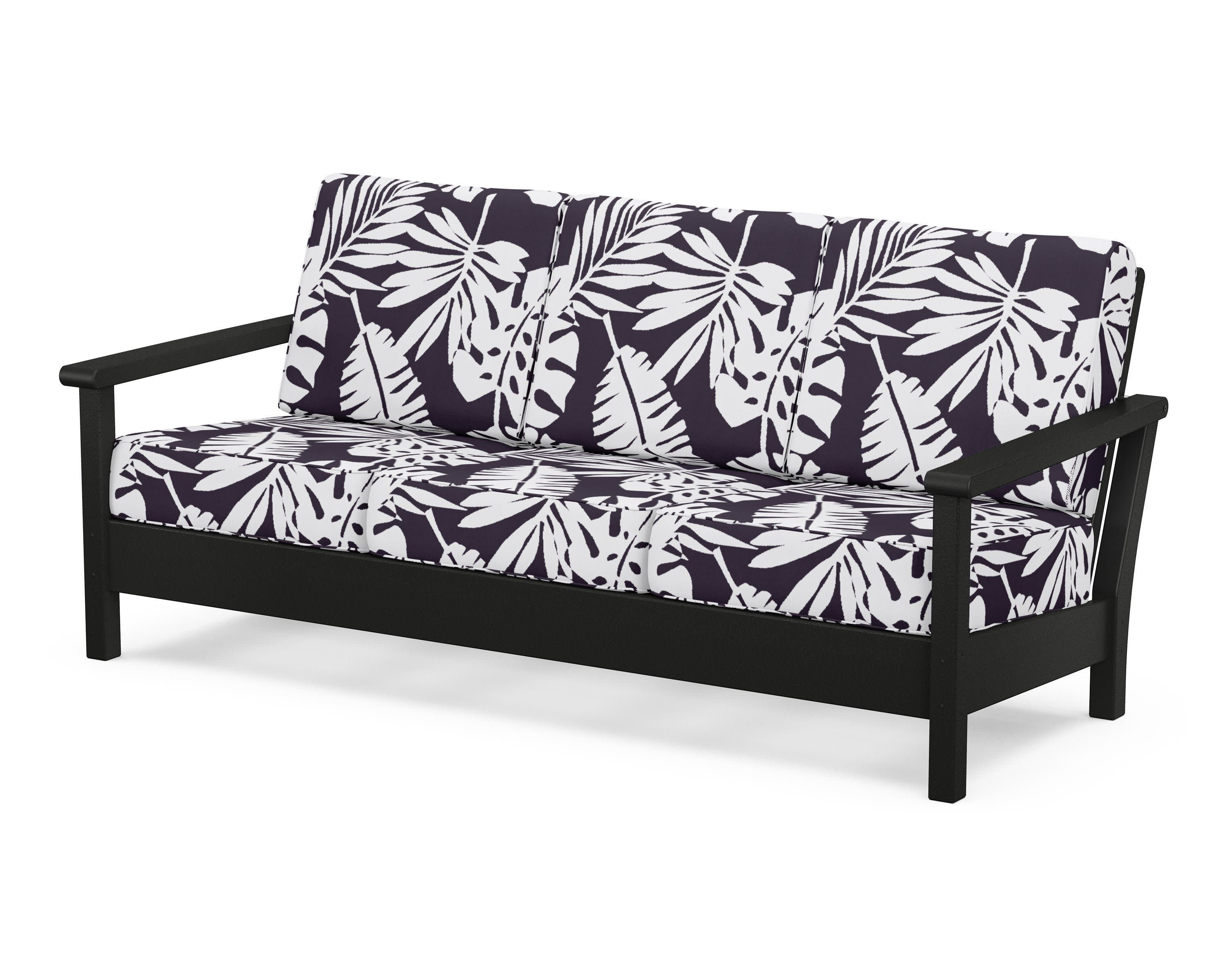 Harbour Deep Seating Sofa in Black / Leaf Navy