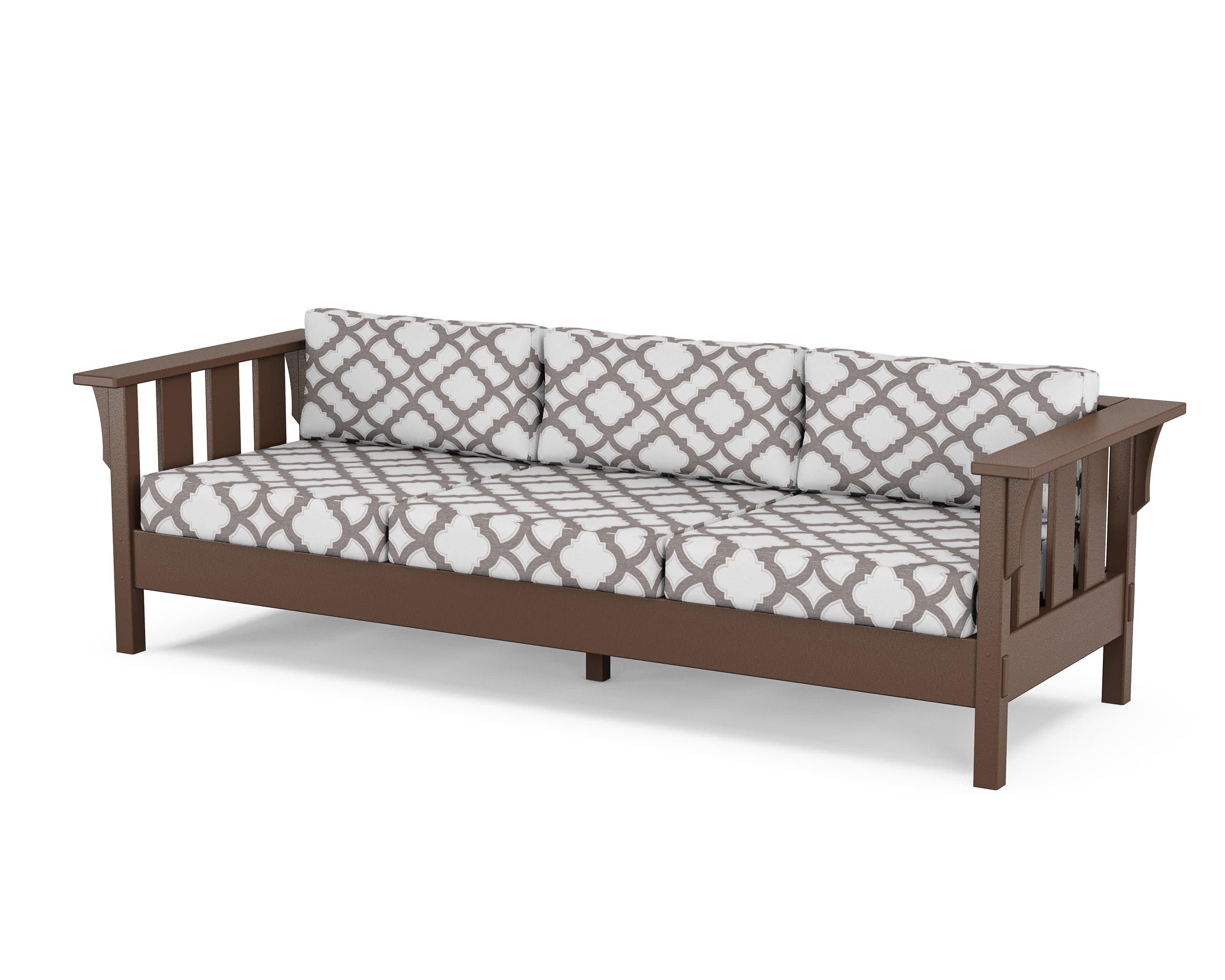 Acadia Deep Seating Sofa in Mahogany / Trellis Grey Mist