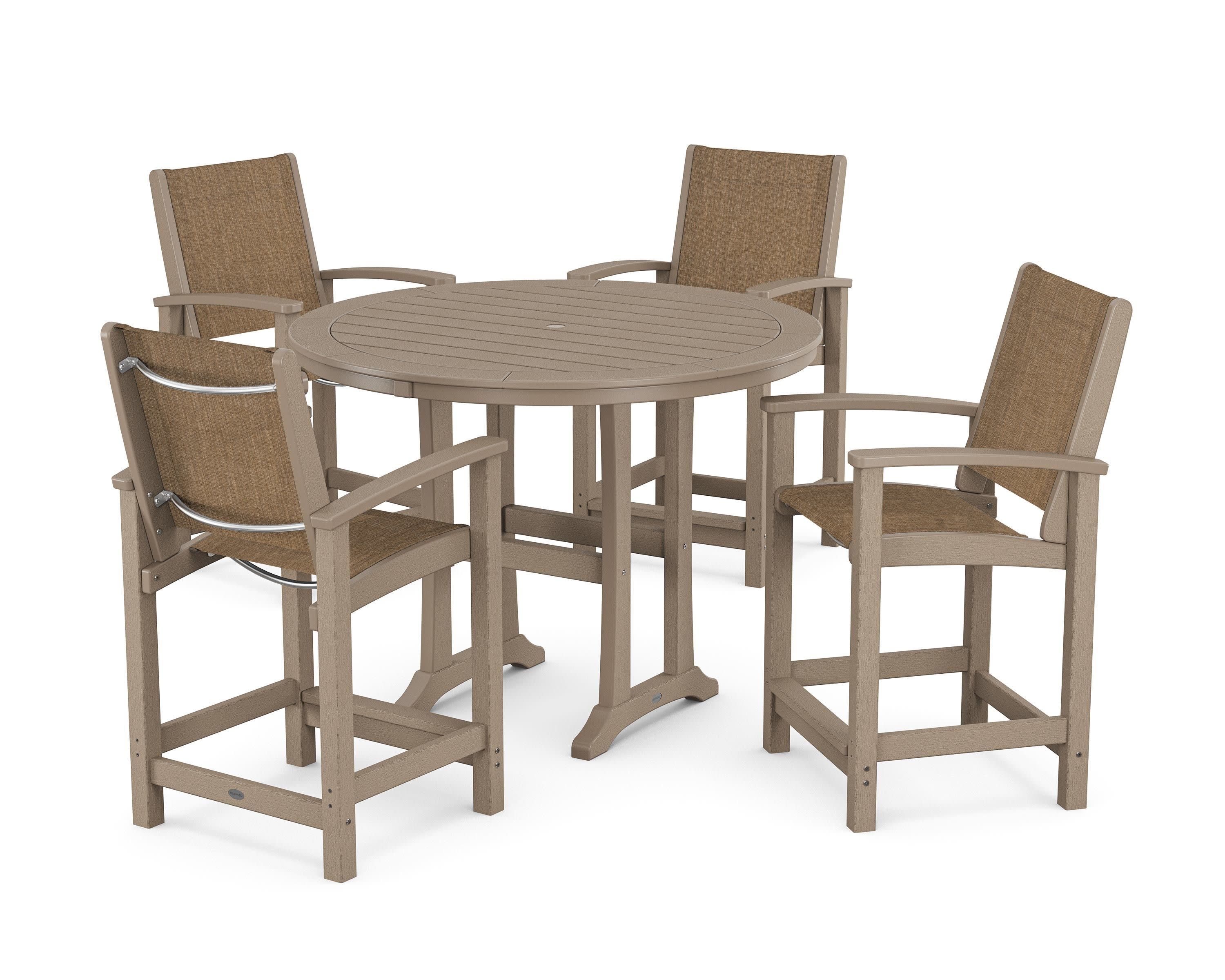 Coastal 5-Piece Counter Set in Vintage Sahara / Burlap Sling
