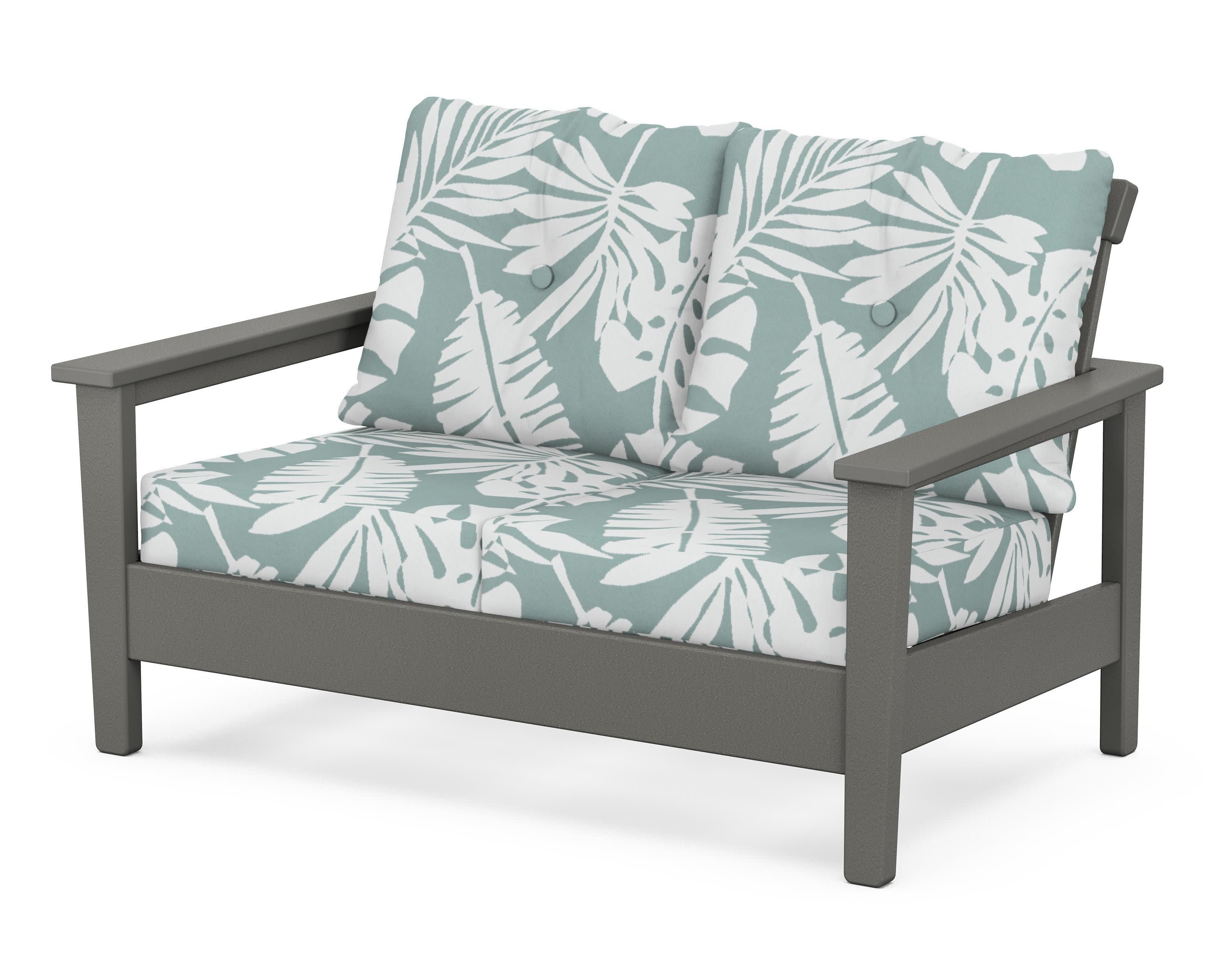 Prescott Deep Seating Loveseat in Slate Grey / Leaf Glacier Spa
