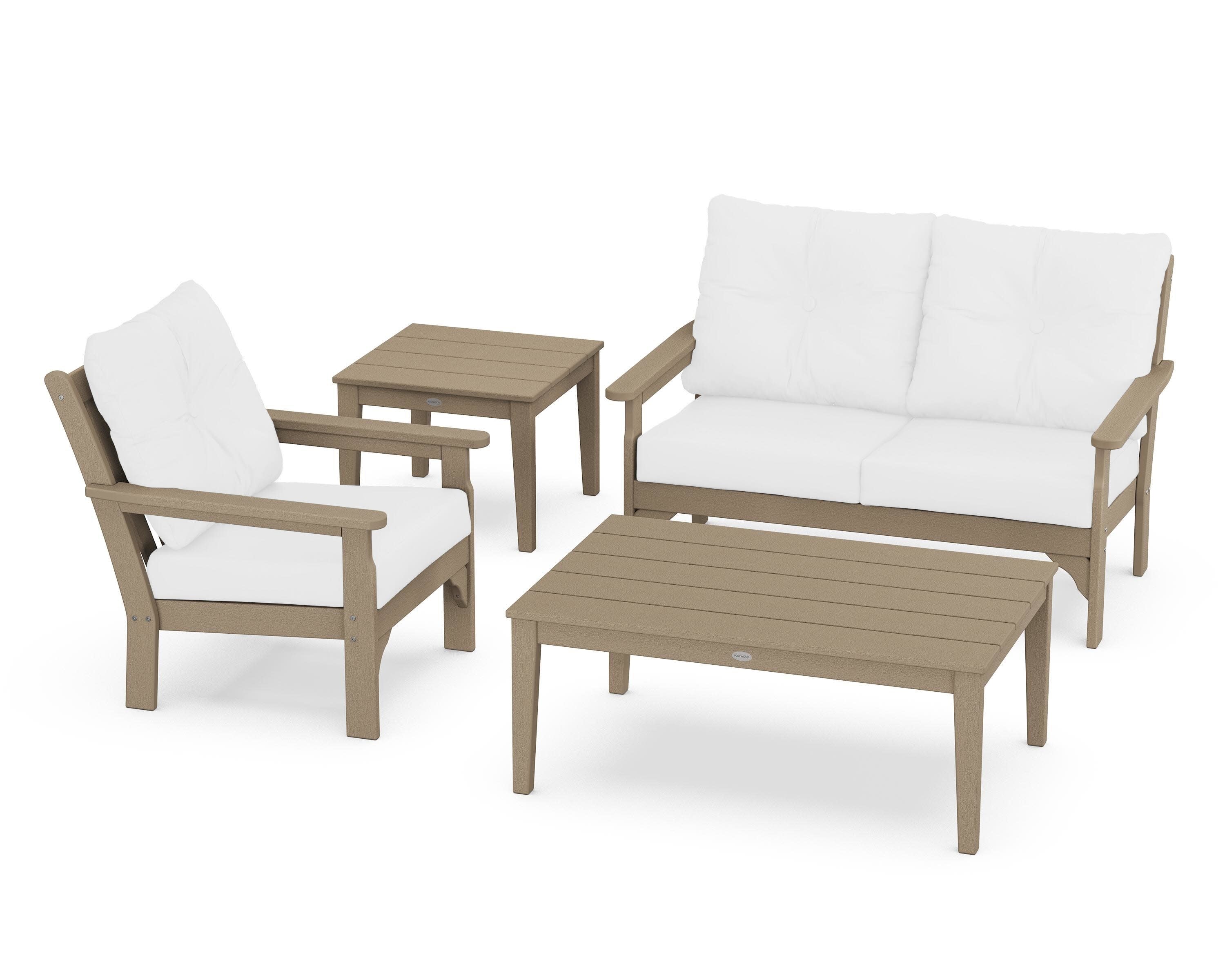 Vineyard 4-Piece Deep Seating Set in Vintage Sahara / Natural
