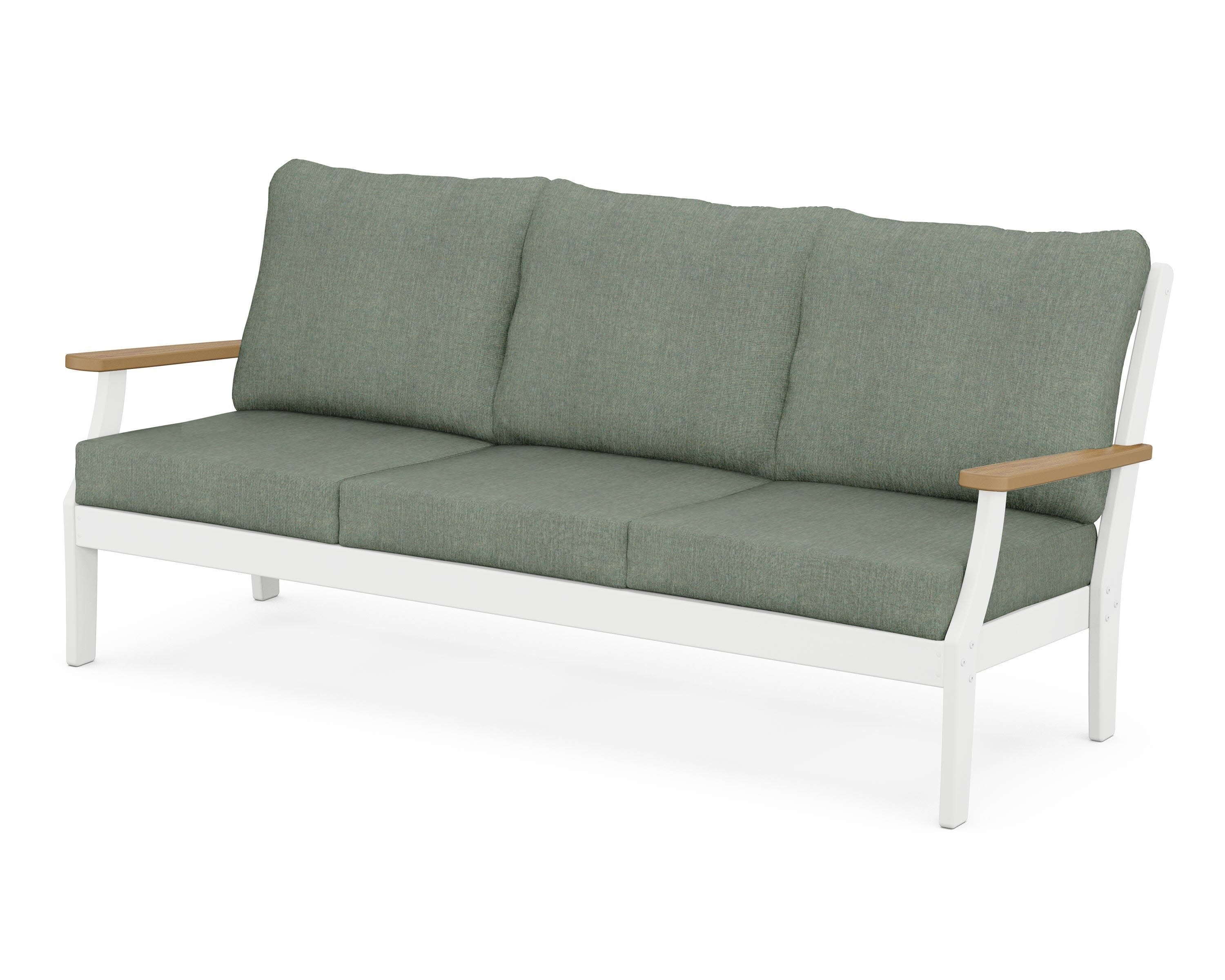 Braxton Deep Seating Sofa in White / Natural / Cast Sage