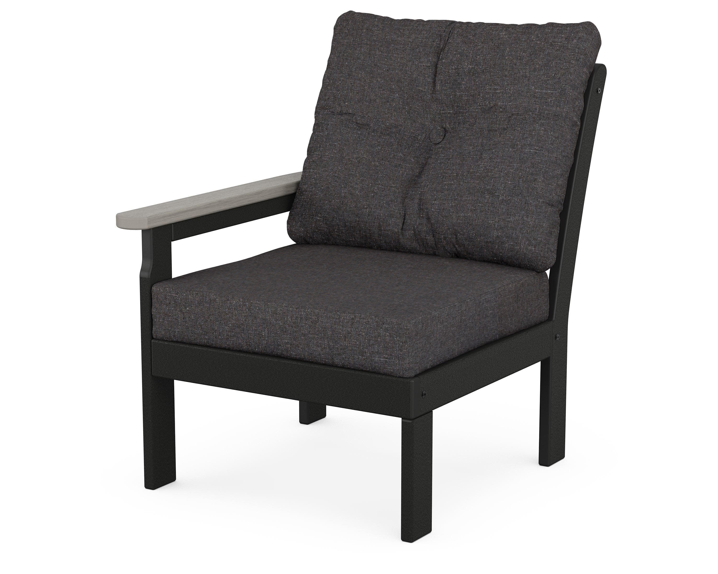 Vineyard Modular Left Arm Chair in Black / Driftwood / Ash Charcoal