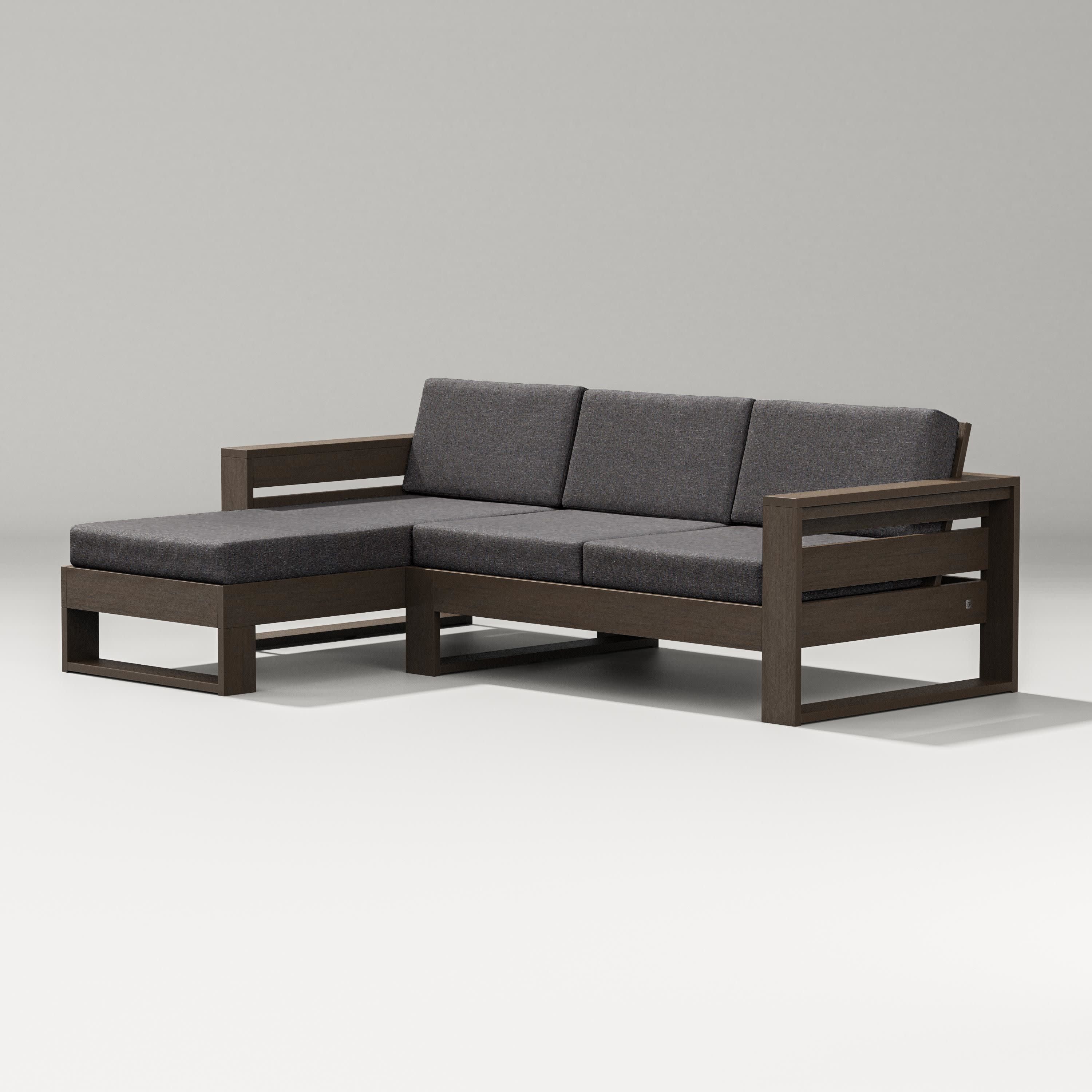 Latitude Left Chaise Sectional in Kona / Ash Charcoal