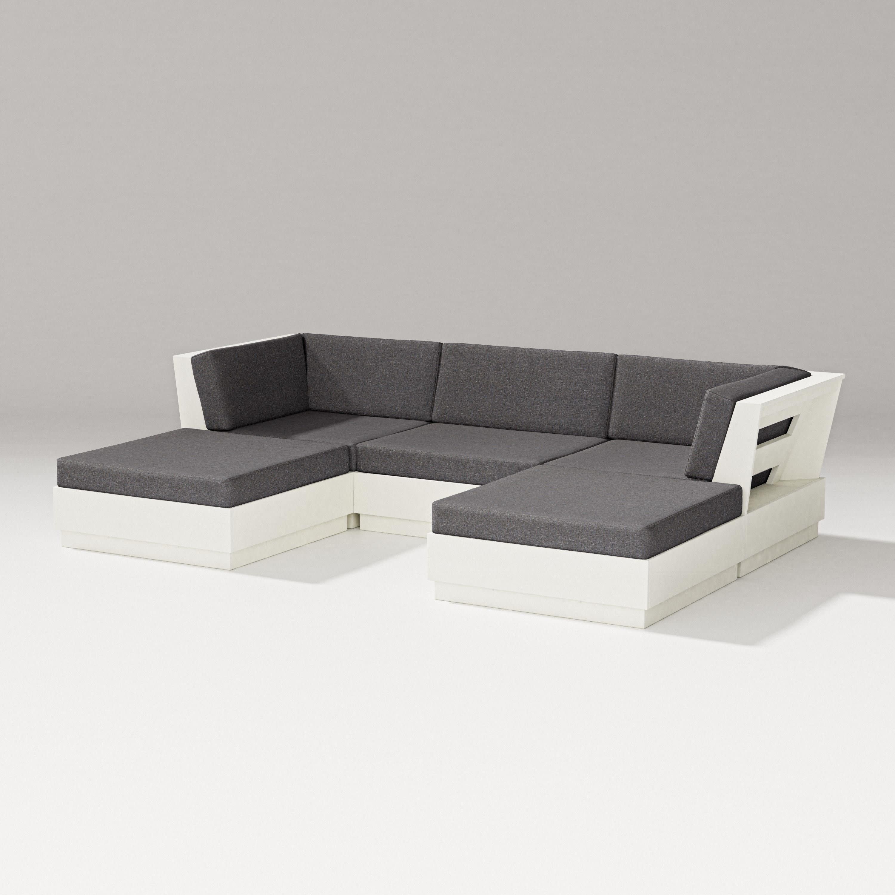 Elevate Double Chaise Sectional in Vintage White / Ash Charcoal