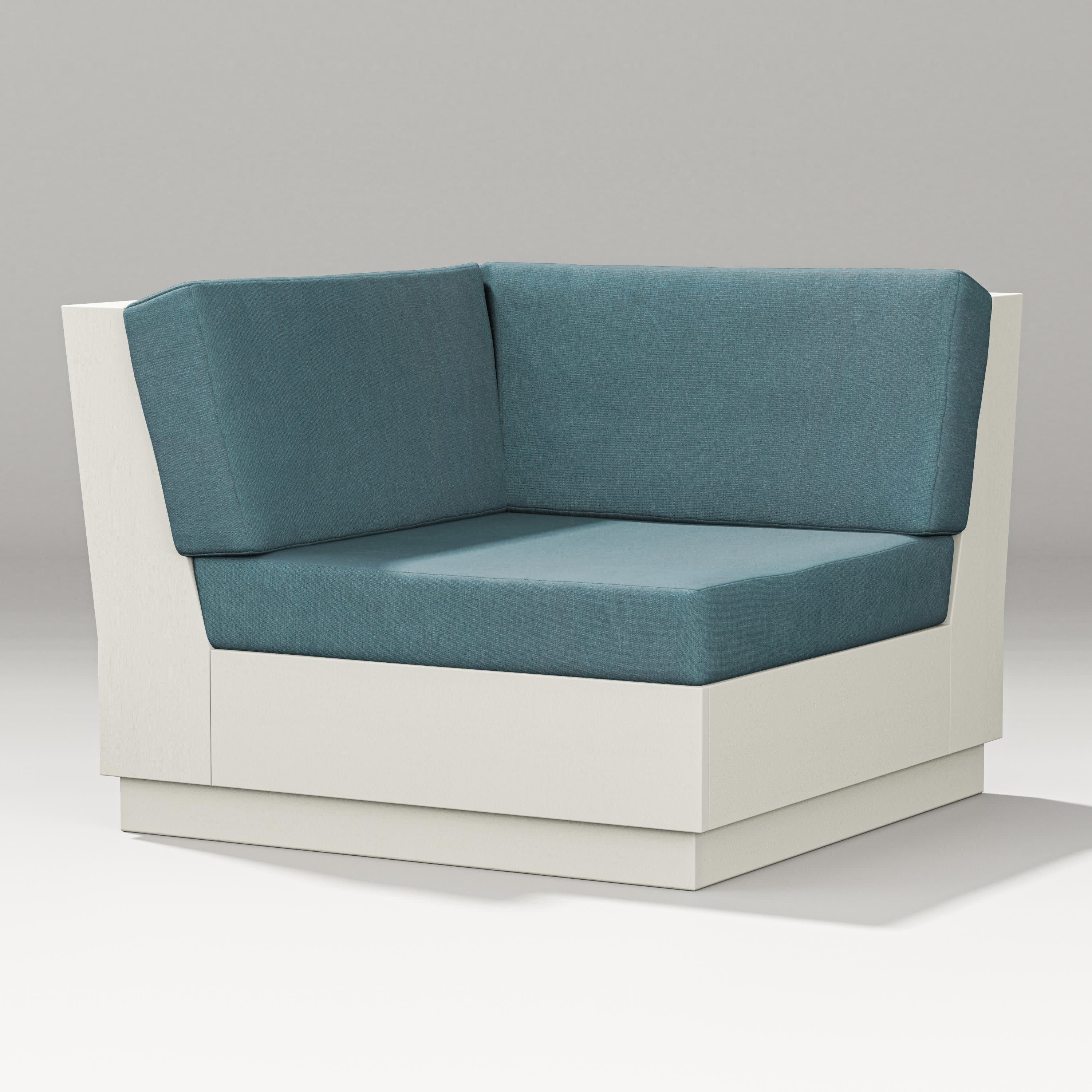 Elevate Modular Corner Chair in Vintage White / Ocean Teal