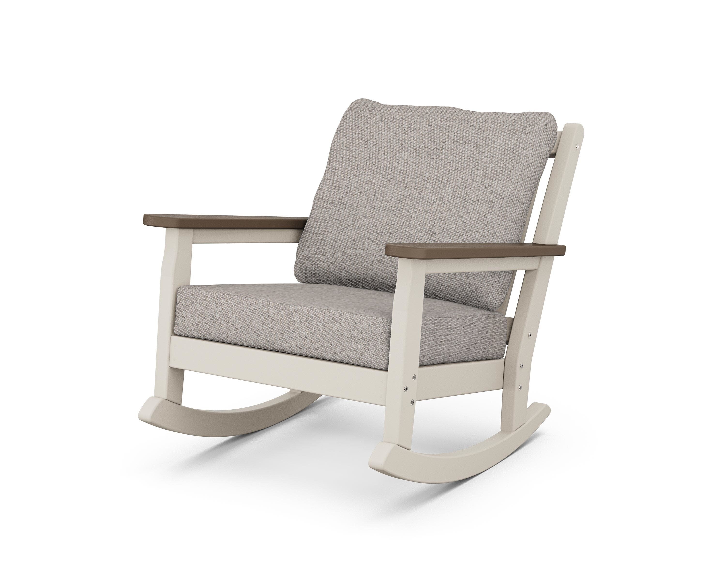 Chippendale Deep Seating Rocking Chair in Sand / Kona / Weathered Tweed