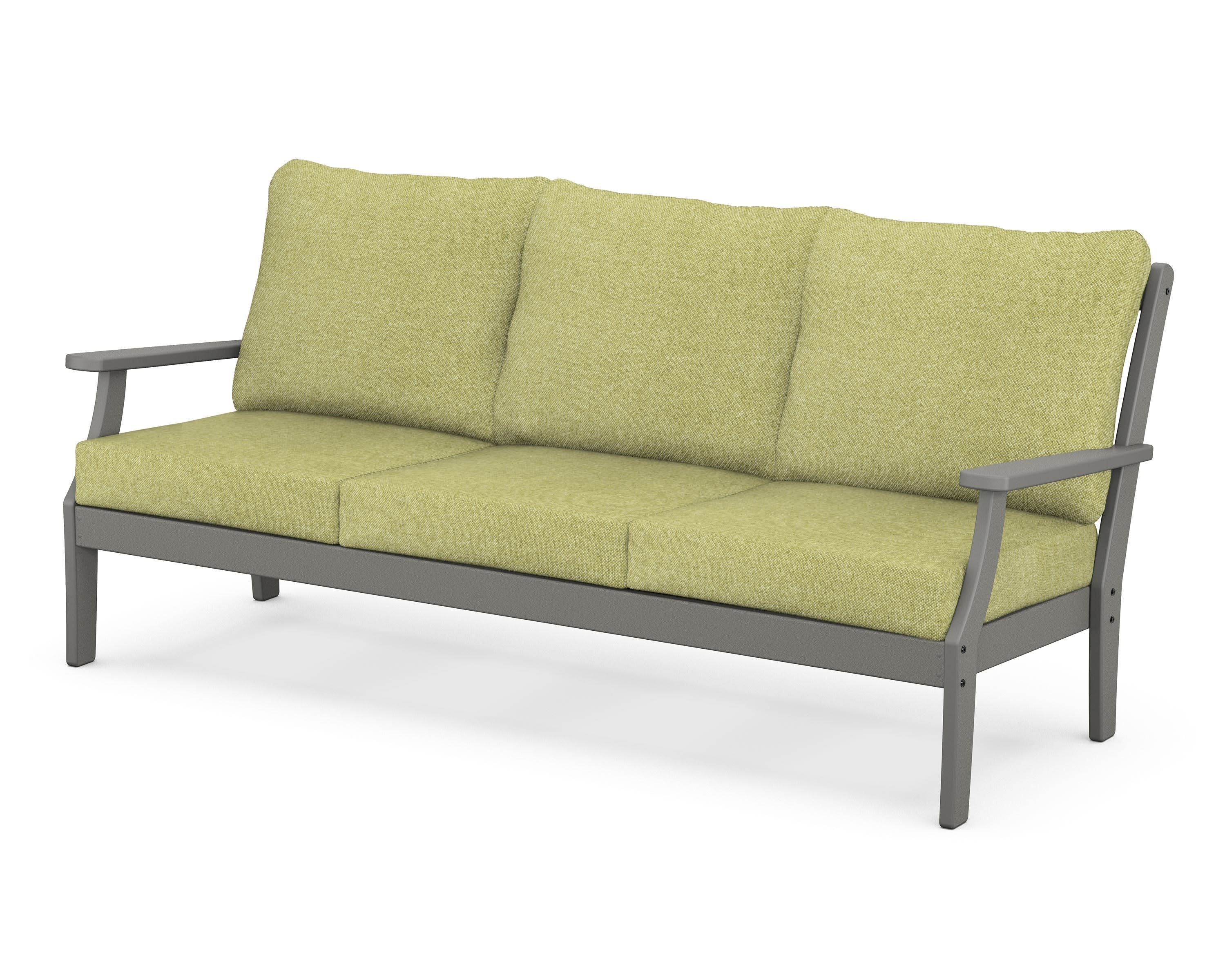 Braxton Deep Seating Sofa in Slate Grey / Chartreuse Boucle