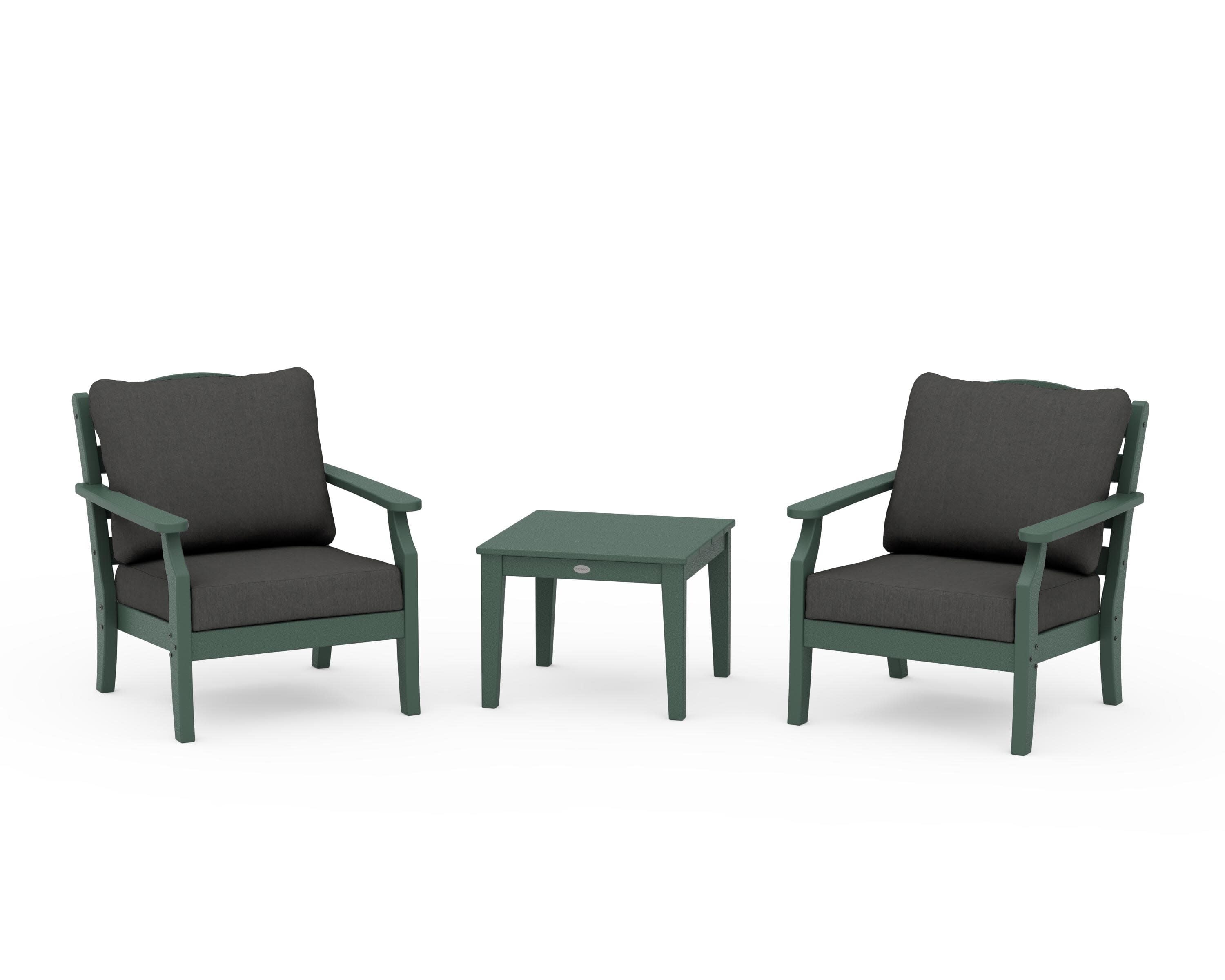 Savannah 3-Piece Deep Seating Set in Green / Spectrum Carbon