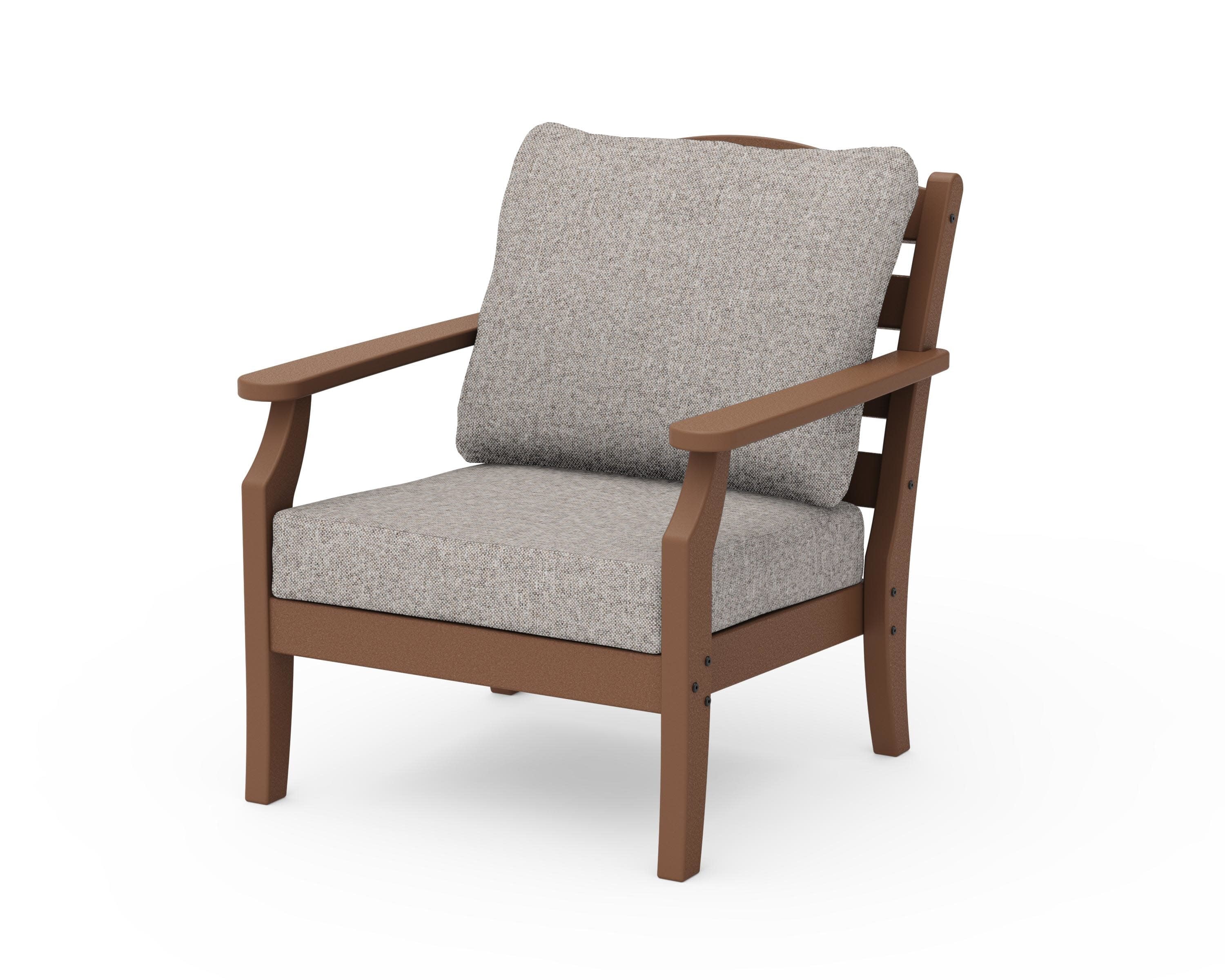 Savannah Deep Seating Chair in Teak / Weathered Tweed