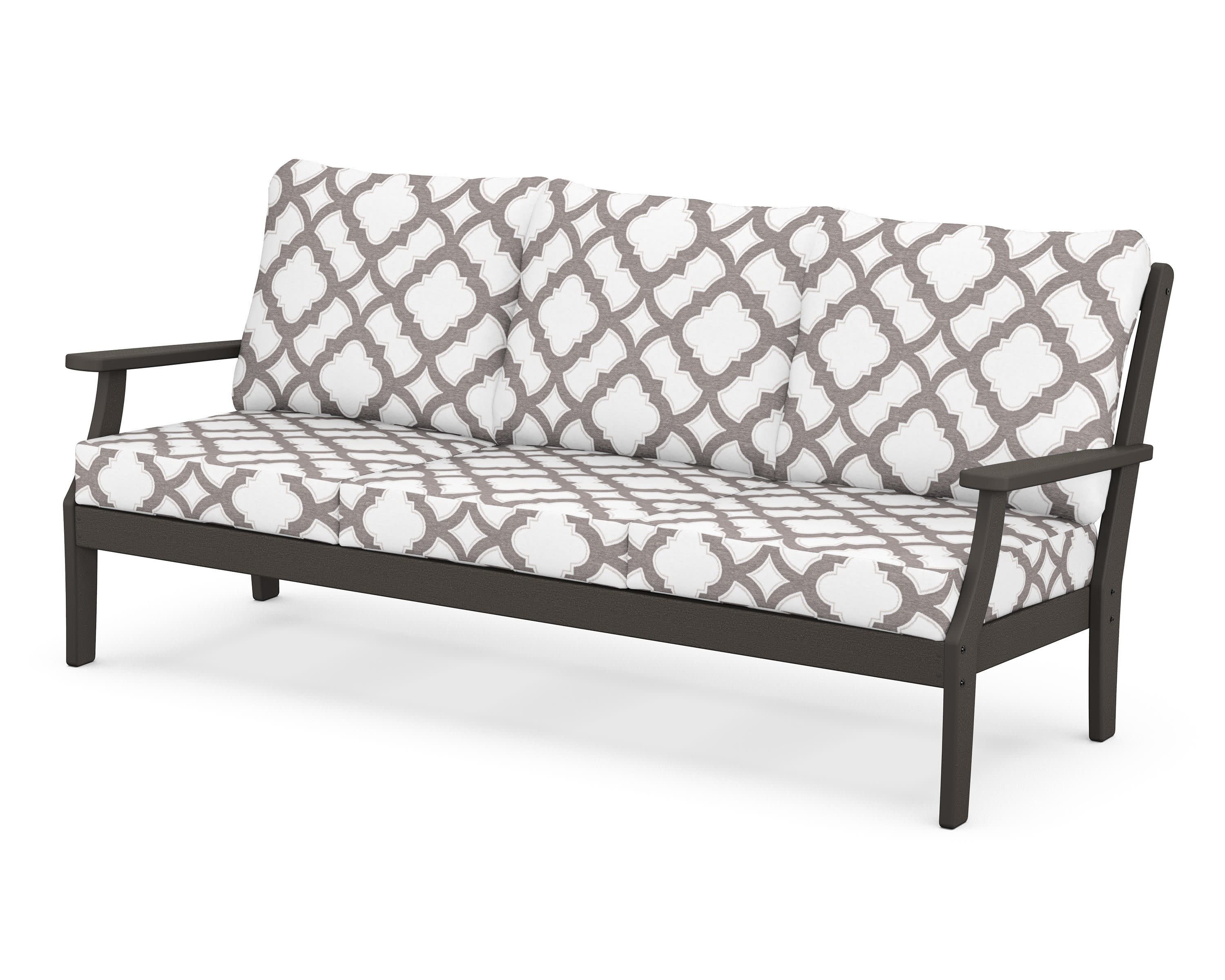 Braxton Deep Seating Sofa in Vintage Coffee / Trellis Grey Mist