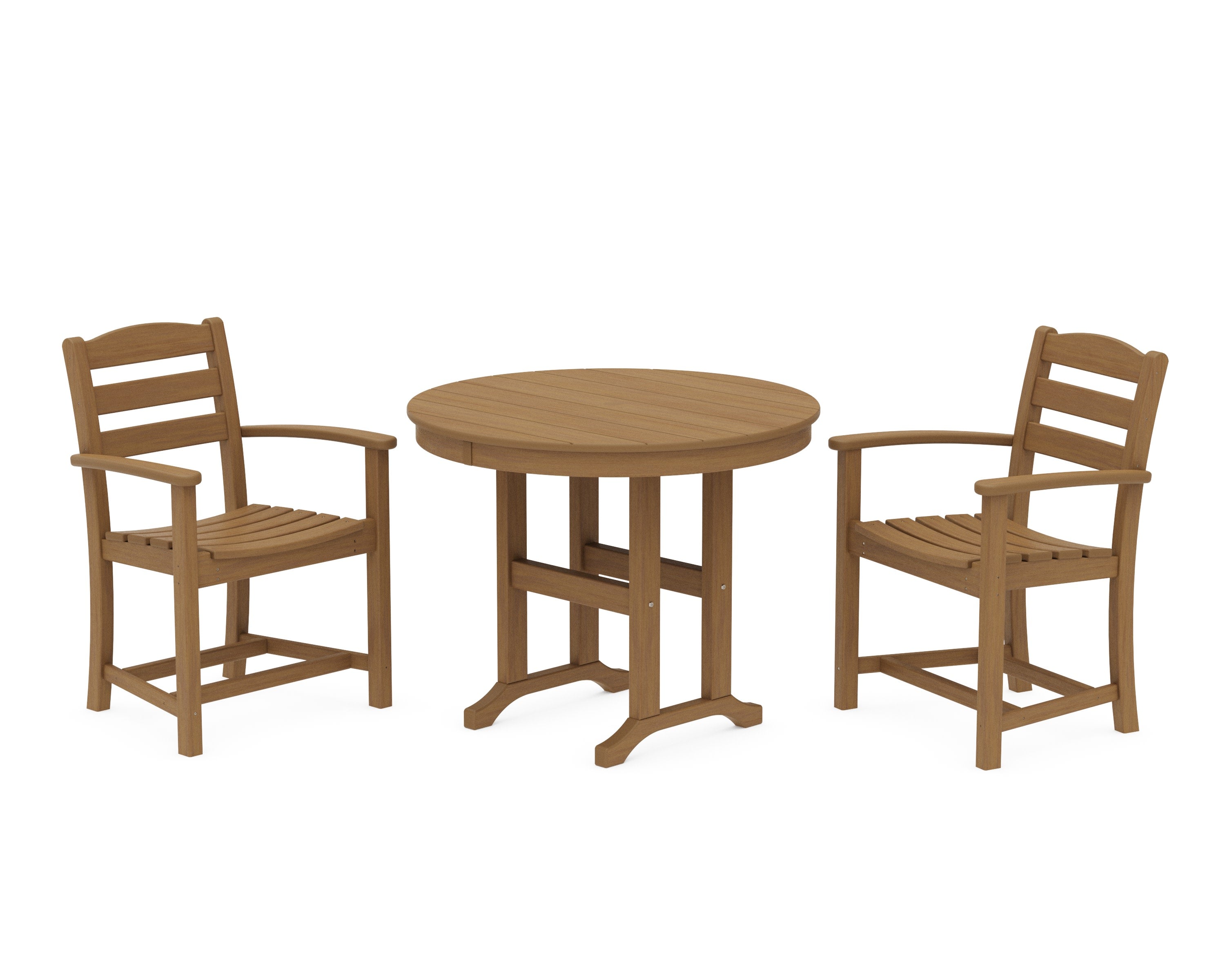 La Casa Caf 3-Piece Round Dining Set in Natural