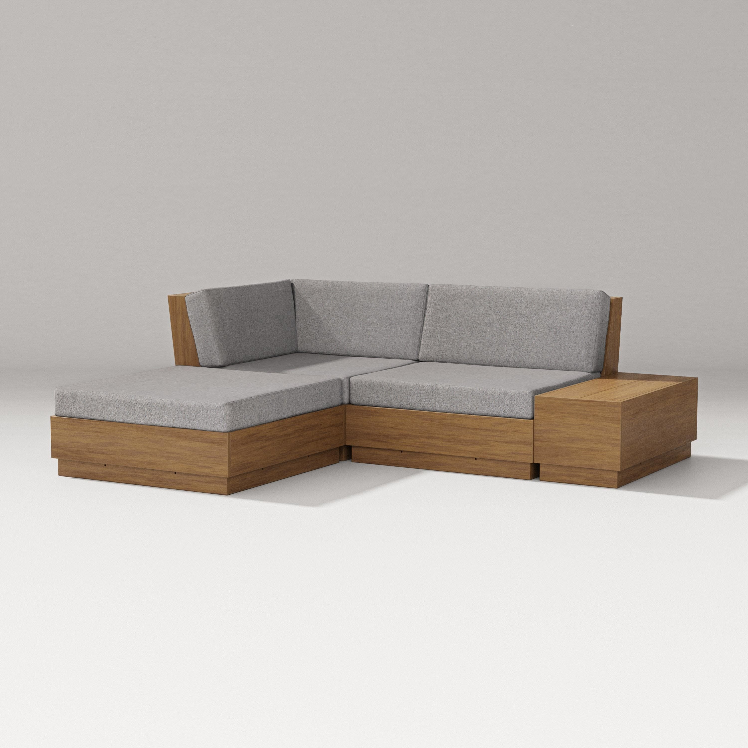 Elevate Loveseat Sectional with Chaise in Natural / Grey Mist