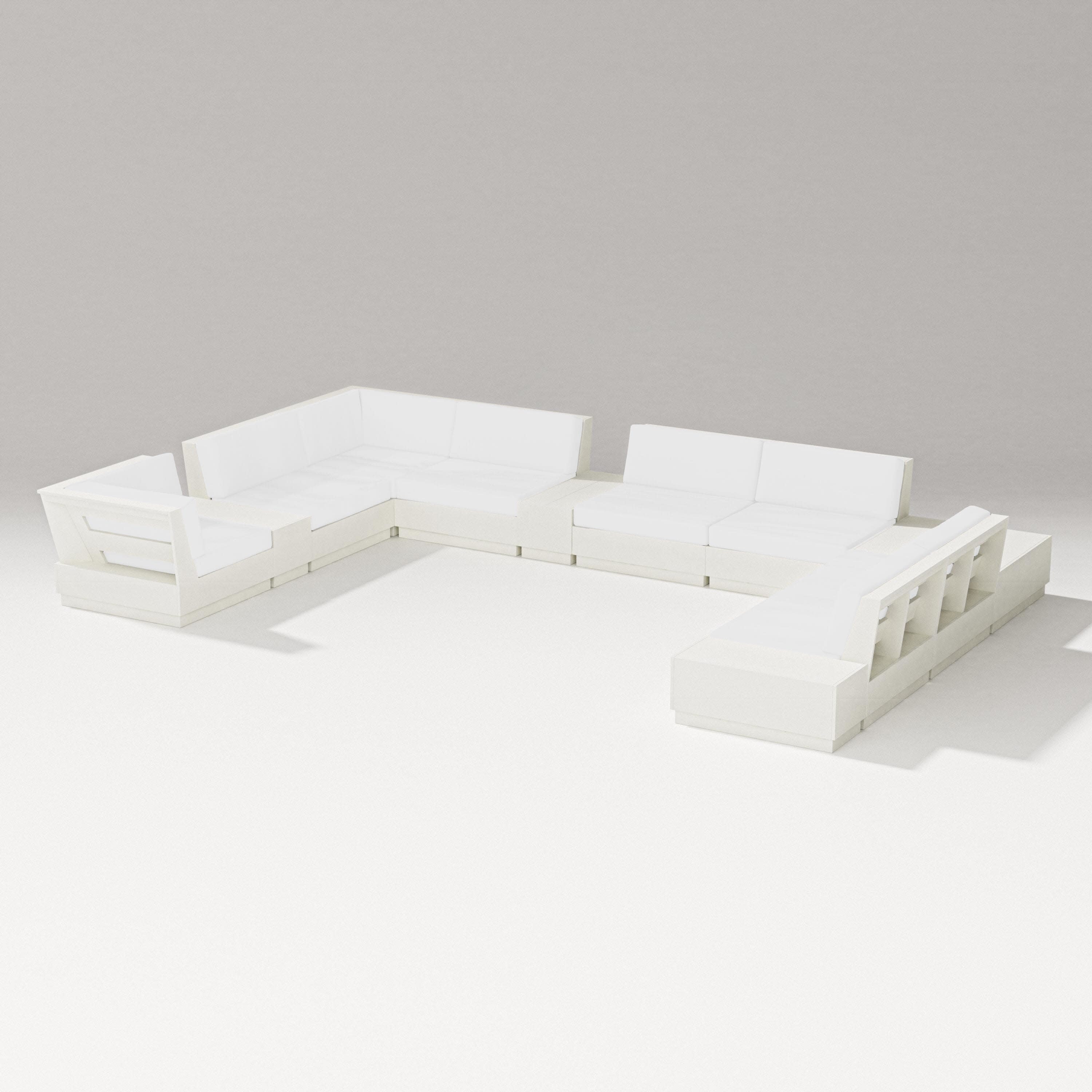 Elevate 12-Piece Conversation Sectional Set in Vintage White / Natural