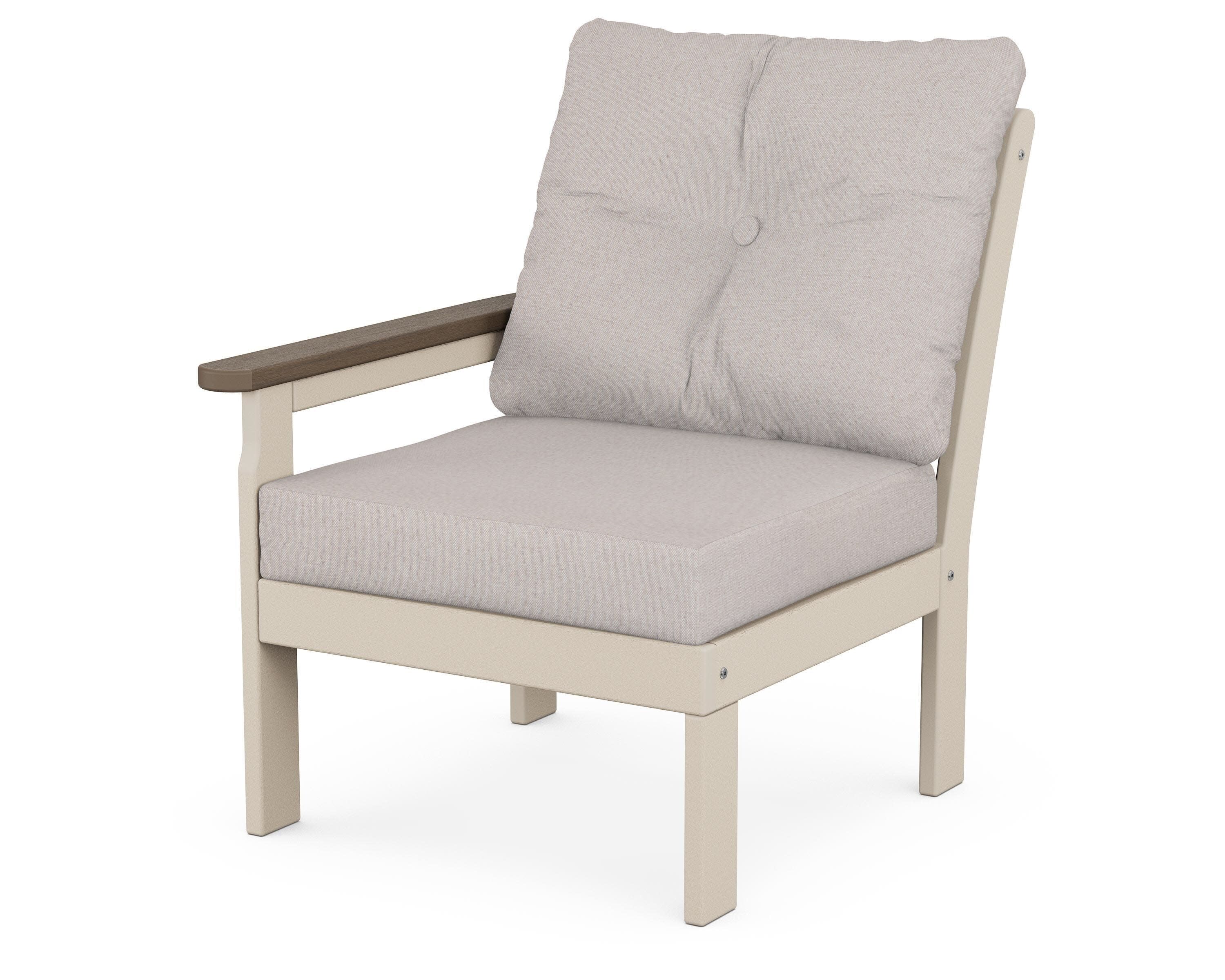 Vineyard Modular Left Arm Chair in Sand / Kona / Dune Burlap
